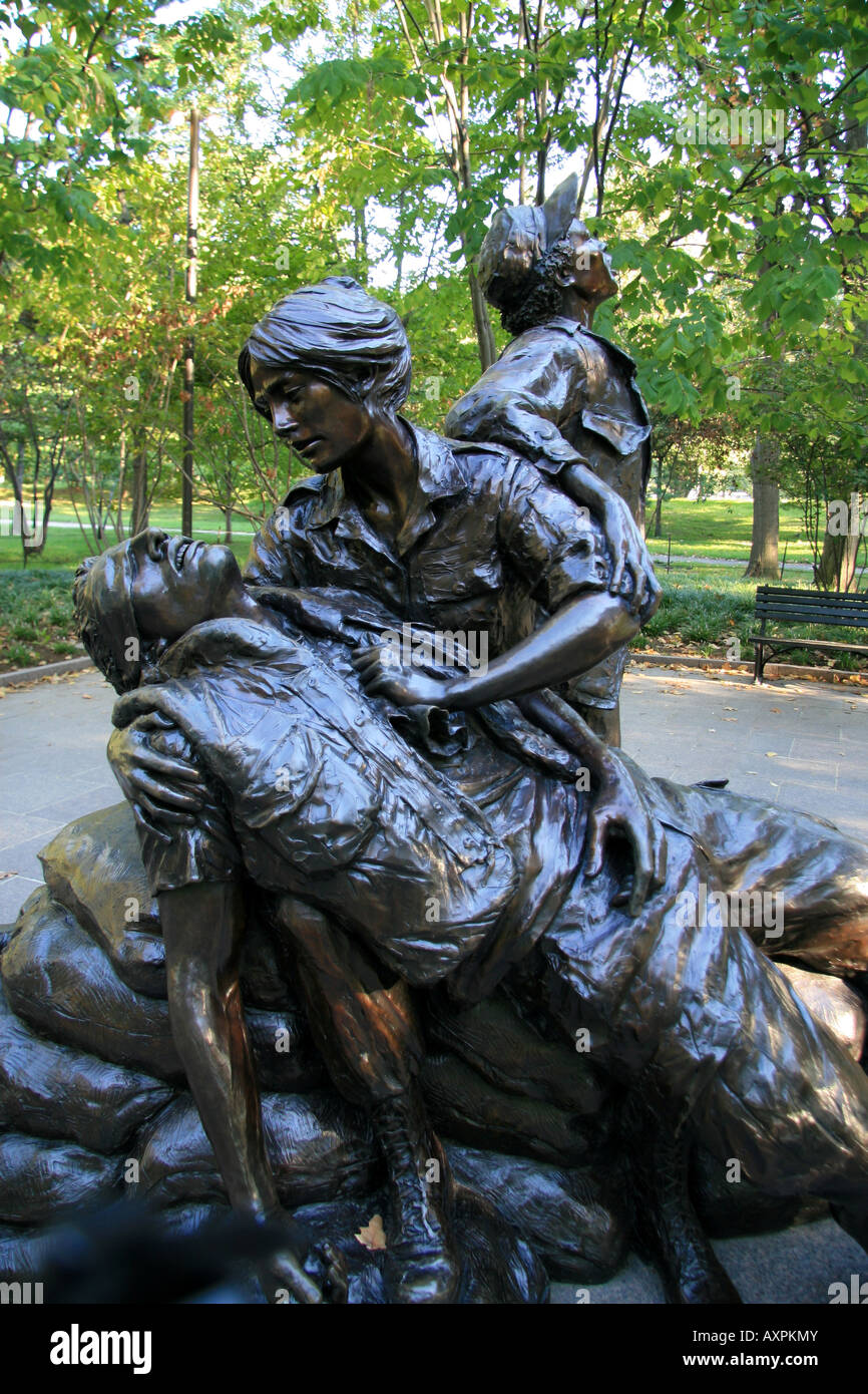 Die Vietnam Frauen Denkmal neben das Vietnam Veterans Memorial, Verfassung Gärten, Washington DC. Stockfoto