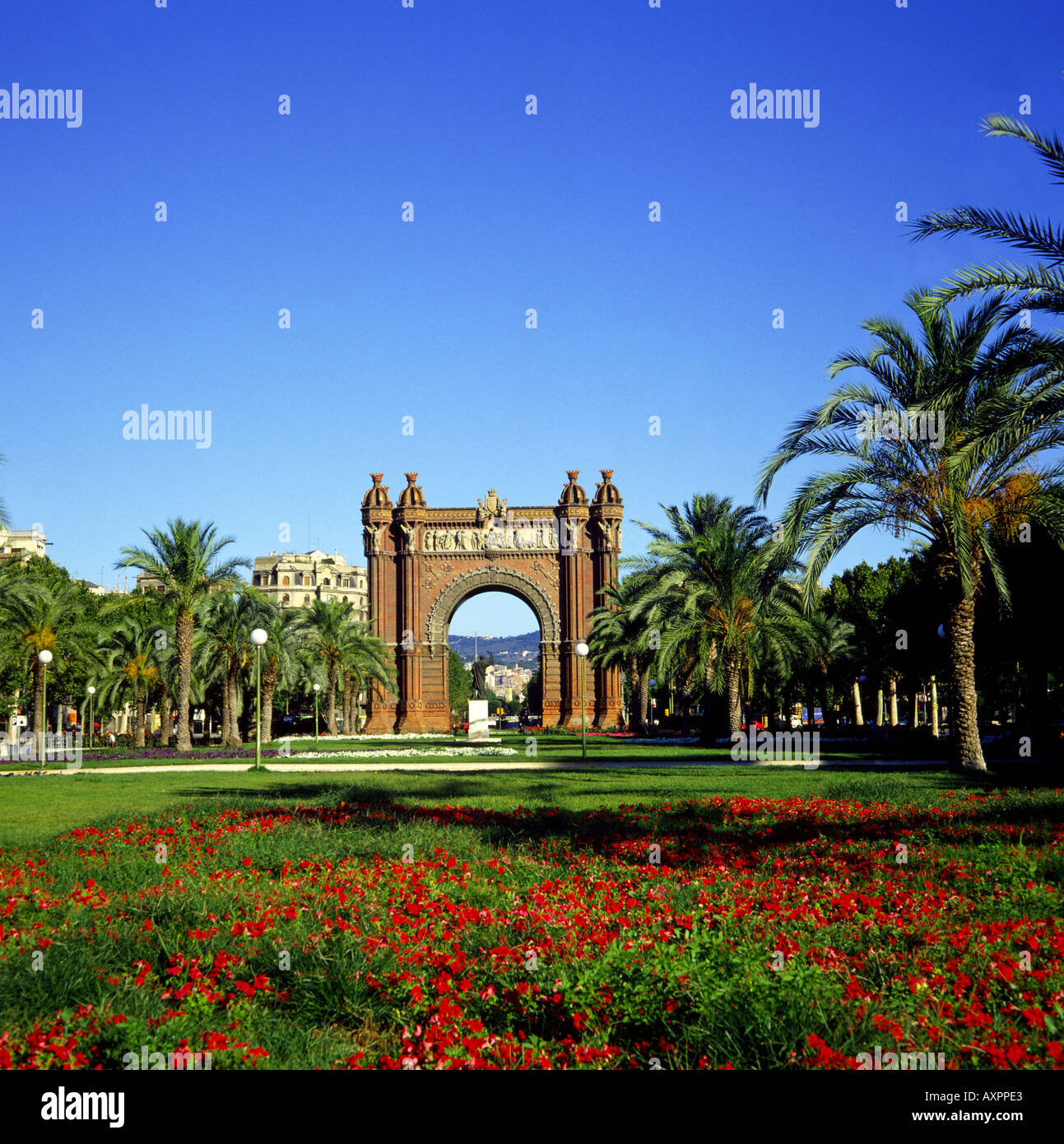 Europa Spanien Catalunya Barcelona Arc de triomphe Stockfoto