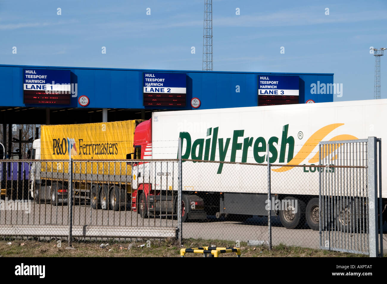 Täglich frische Lebensmittel aus der Westland nach Großbritannien durch Fähre der Maasvlakte Rotterdam Niederlande Holland Stockfoto