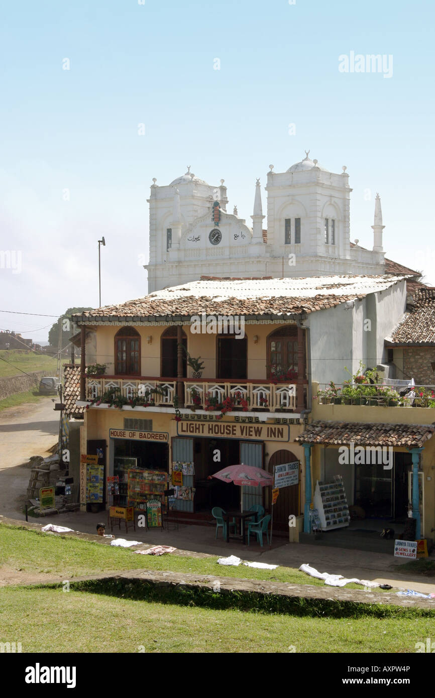 Galle Sri lanka: Das Lighthouse View Inn und die niederländische Reformkirche, Galle, Sri Lanka, Asien Stockfoto