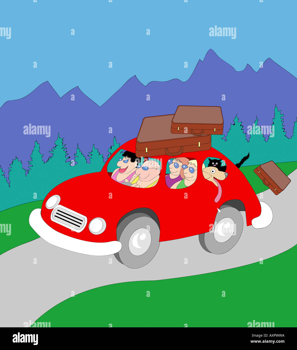 Roadtrip 2004 Linda Geschäftführer (20. C. American) Computergrafik Stockfoto