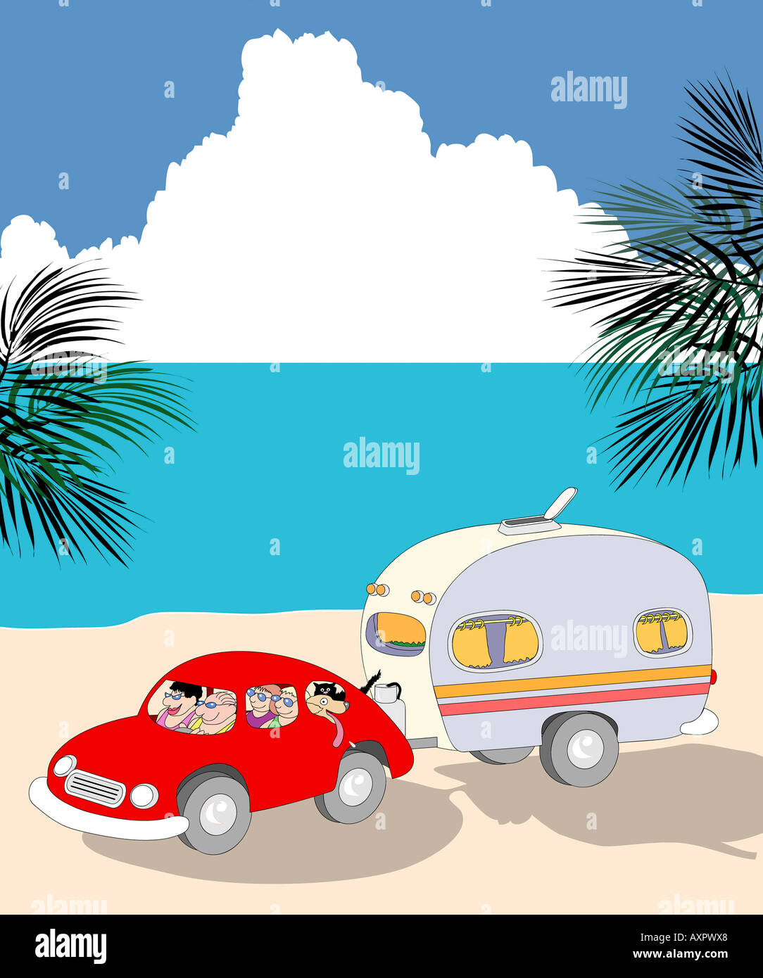 Urlaub in den Tropen 2004 Linda Geschäftführer (20. C. American) Computergrafik Stockfoto