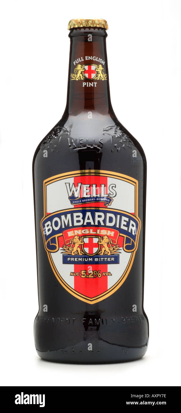 Wells Adler Brauerei Bedford Bombardier Premium bitter englisches Bier  England UK United Kingdom GB Großbritannien EU Stockfotografie - Alamy