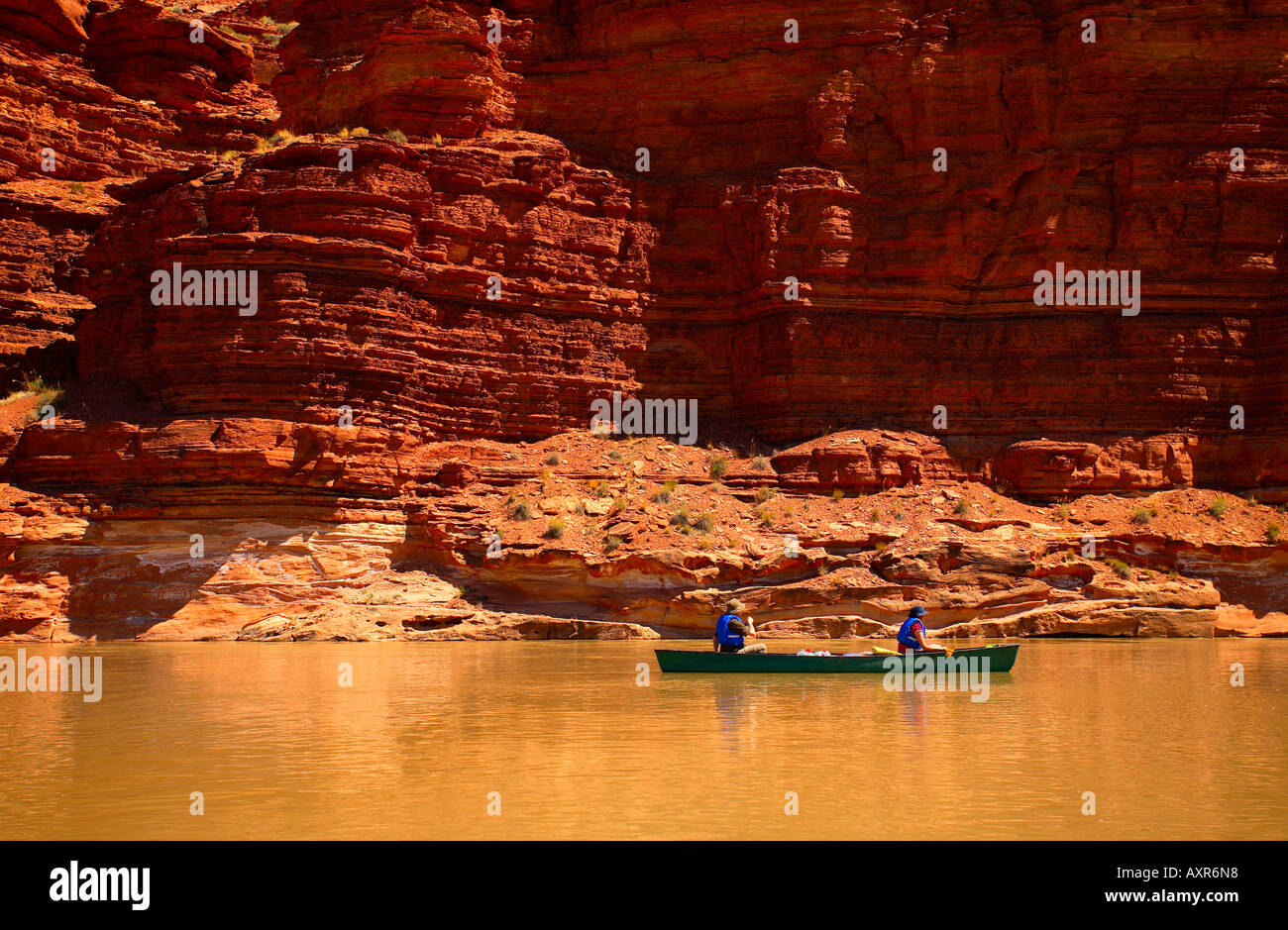 Kanufahren in den canyons Stockfoto