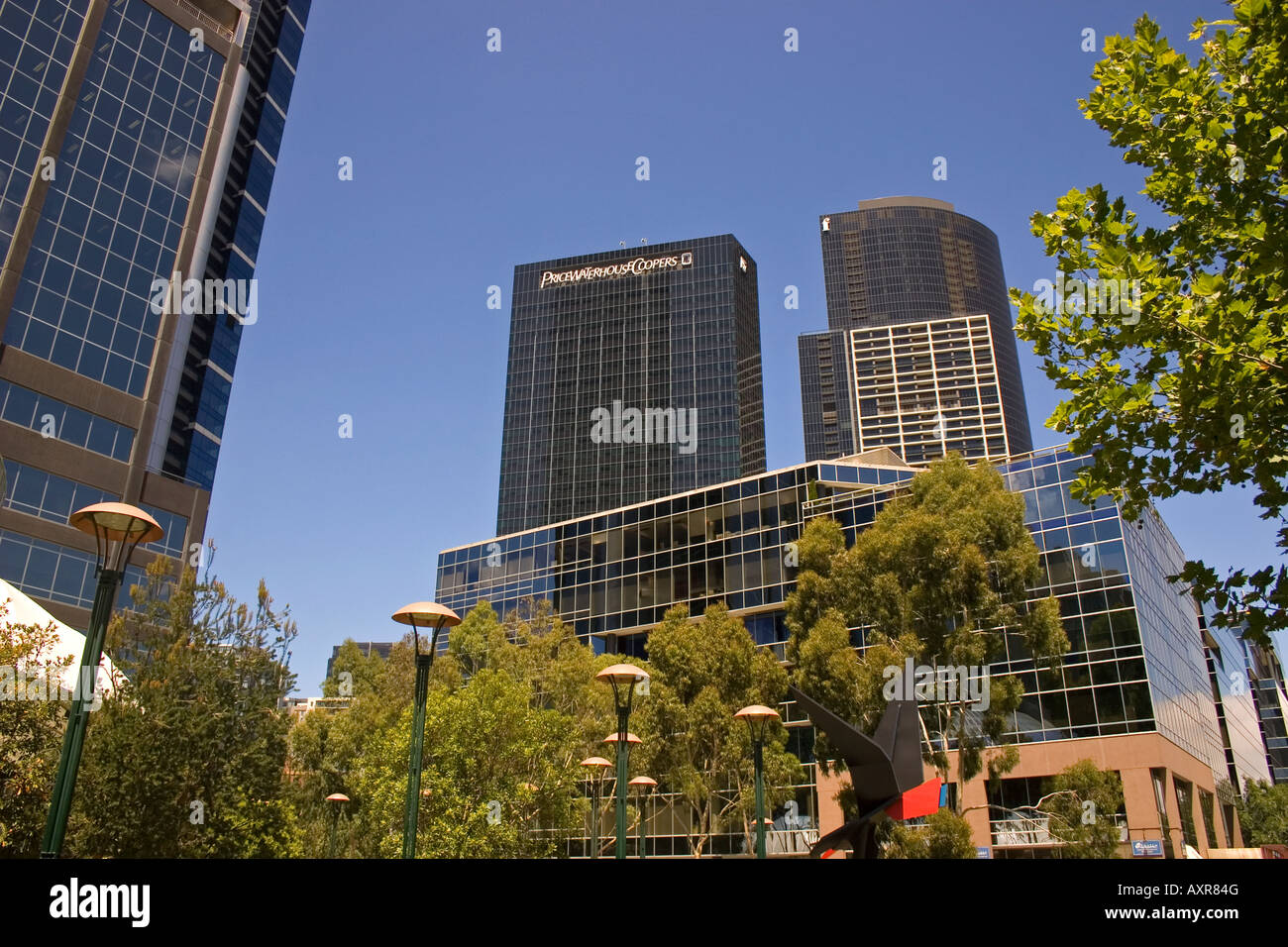 Melbourne Skyline Victoria Australien Stockfoto