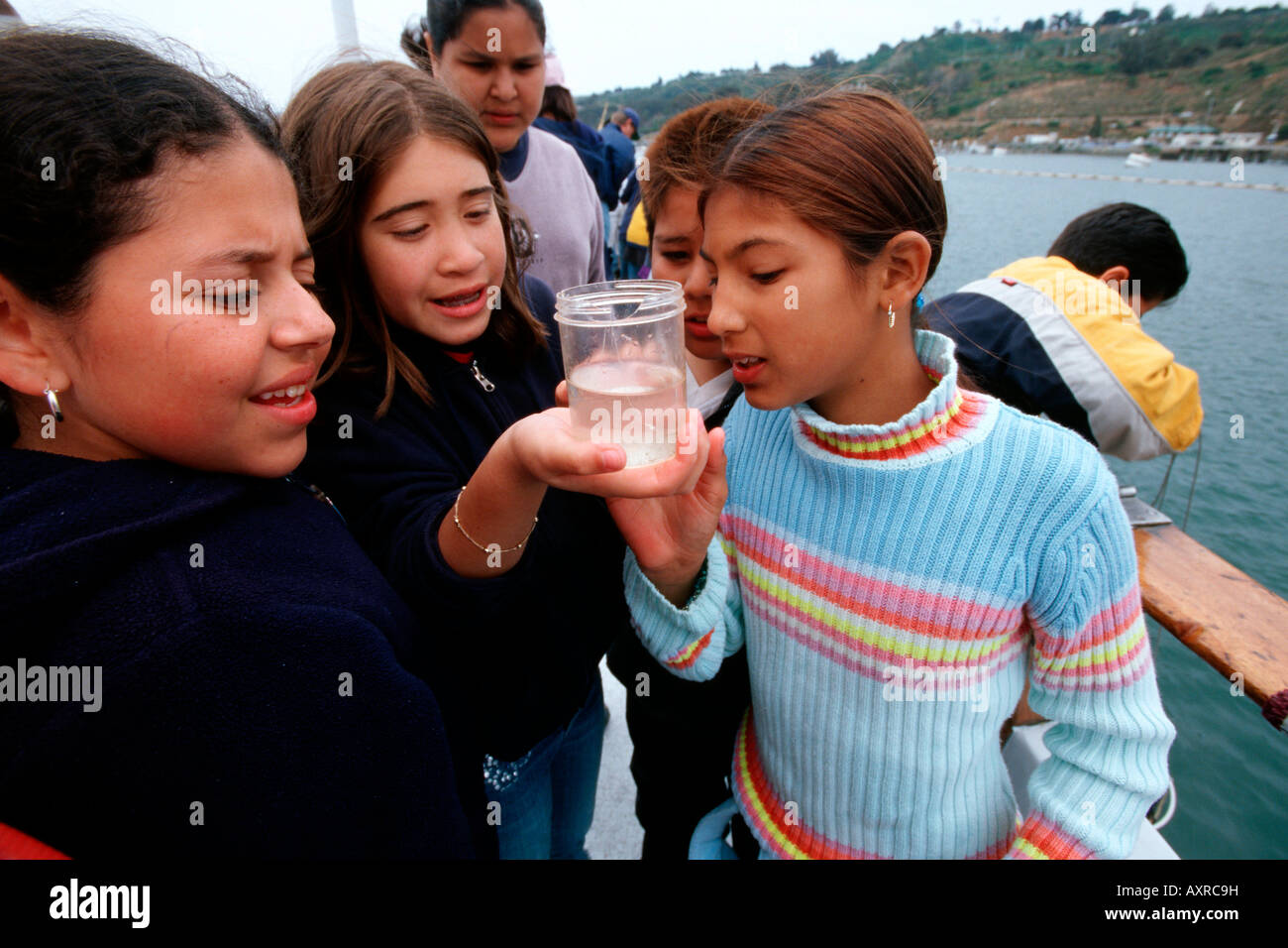 Schwimmende Klassenzimmer an Bord eines Forschungsschiffes Stockfoto