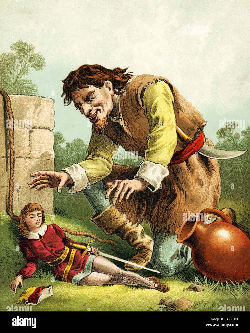 Viktorianische 1860er Jahren farbig farbig drucken aus Gullivers Reisen Buch veröffentlicht von Nelson & Söhne für nur redaktionelle Nutzung Stockfoto