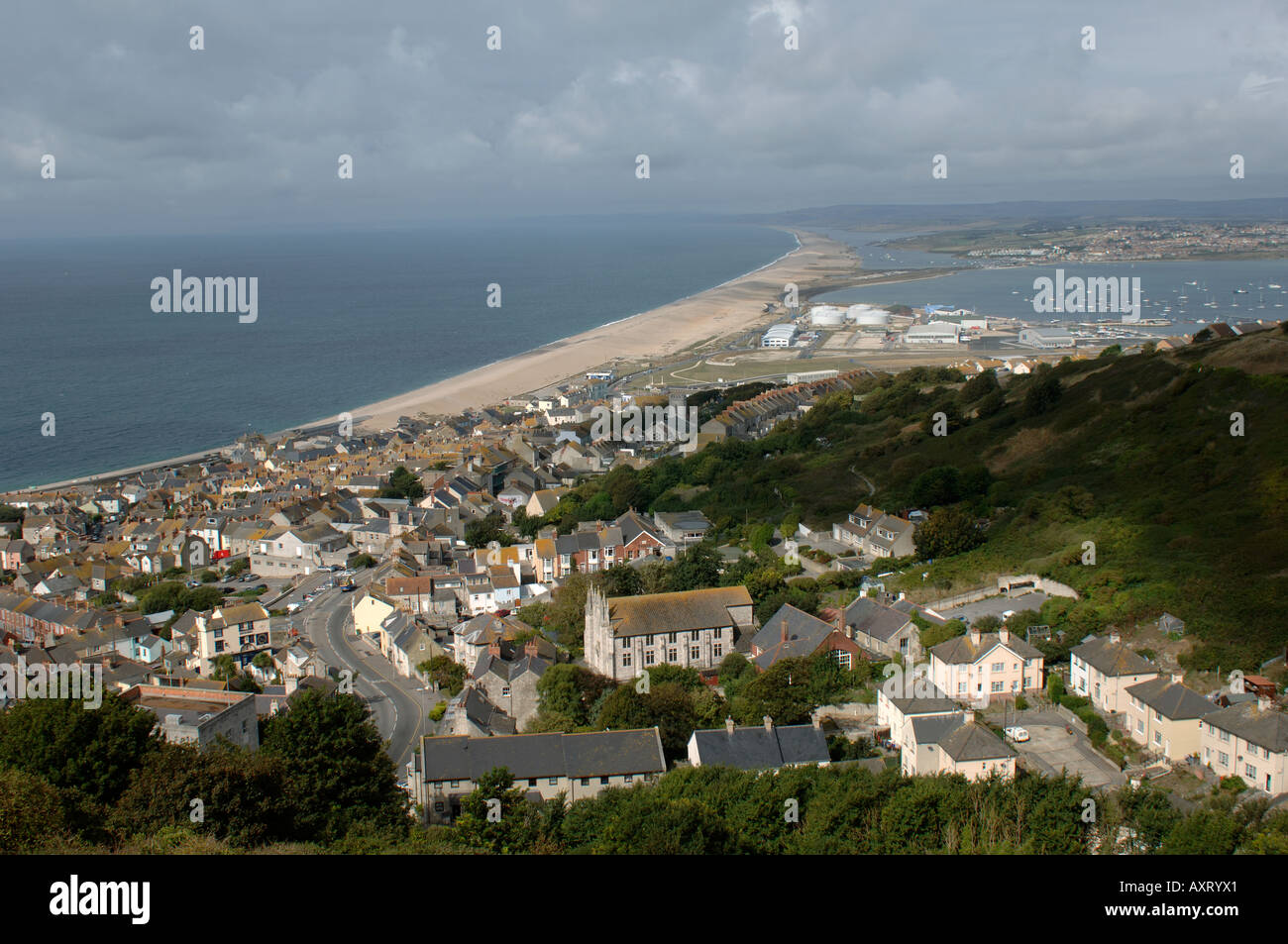 Castletown, Ostende der Chesil Beach Portland Island Dorset Stockfoto