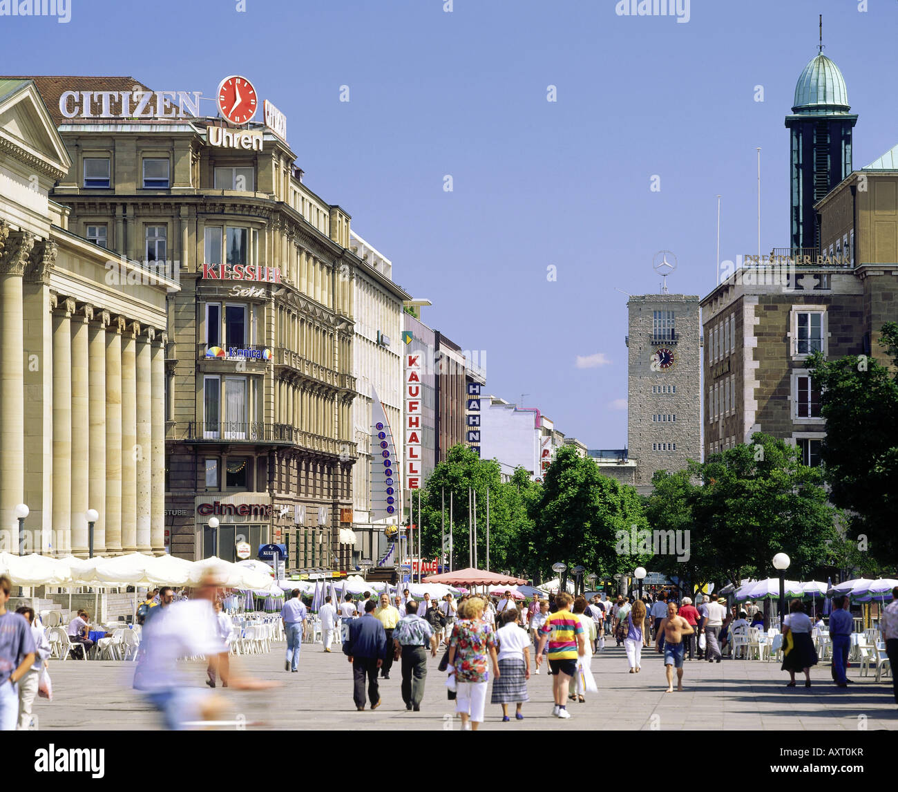 Geographie/Reisen, Deutschland, Baden-Württemberg, Stuttgart, Straßenszenen, Königsstraße, Fußgängerzone/Fußgängerzone vor Königsbau, Stockfoto