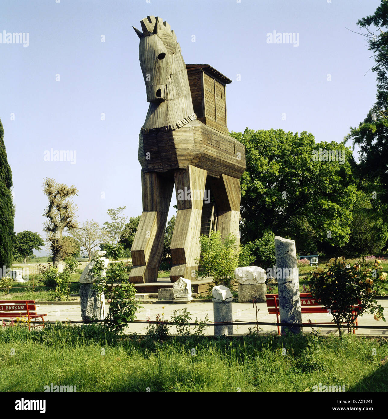 Geographie/Reise, Türkei, Troja, Wiederaufbau des Trojanischen Pferdes, Stockfoto