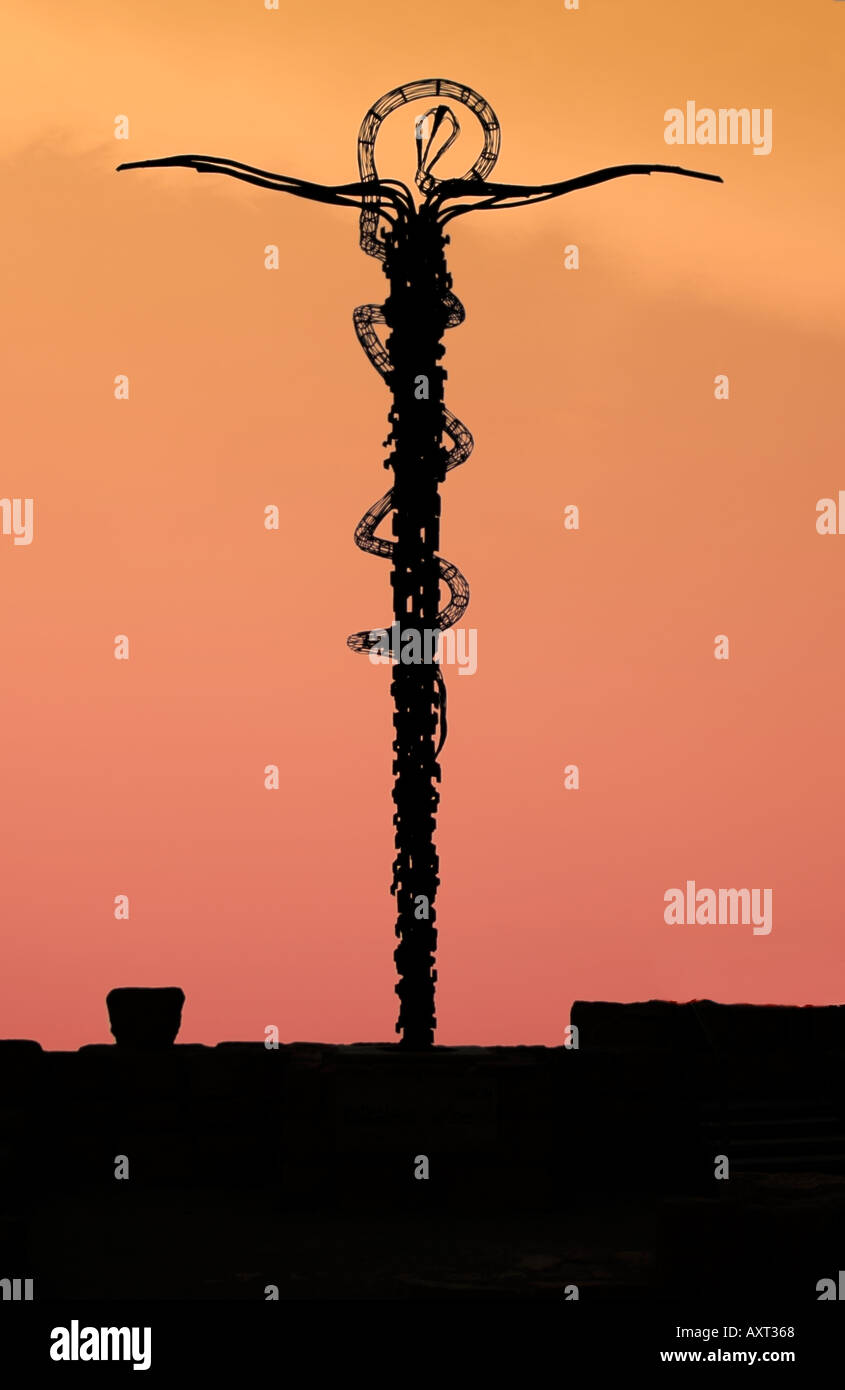 Denkmal für Mose auf dem Berg Nebo Jordan, wo er starb, versprach Pand gesehen zu haben Stockfoto