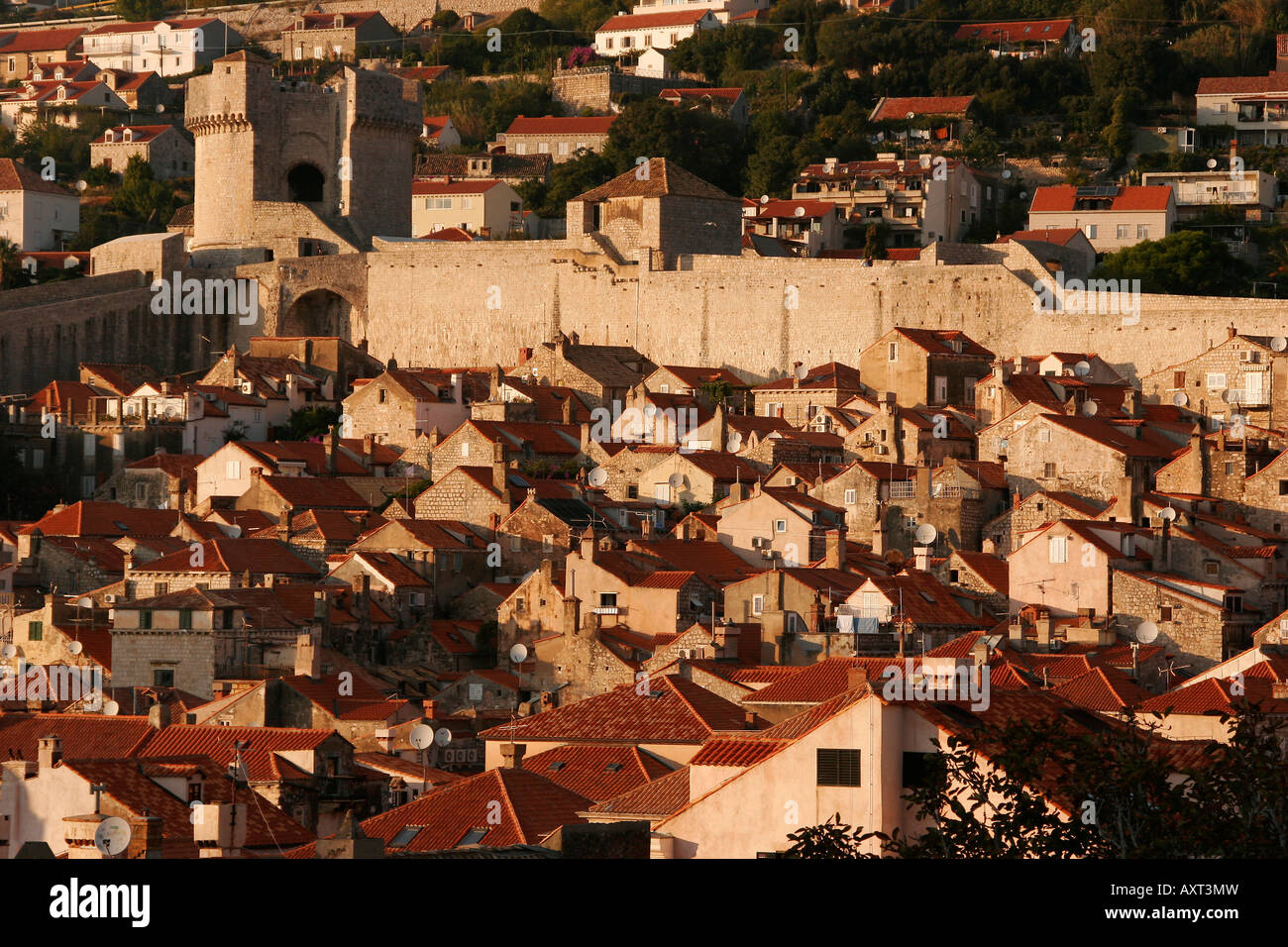 Dächer der Altstadt Dubrovnik Kroatien Stockfoto