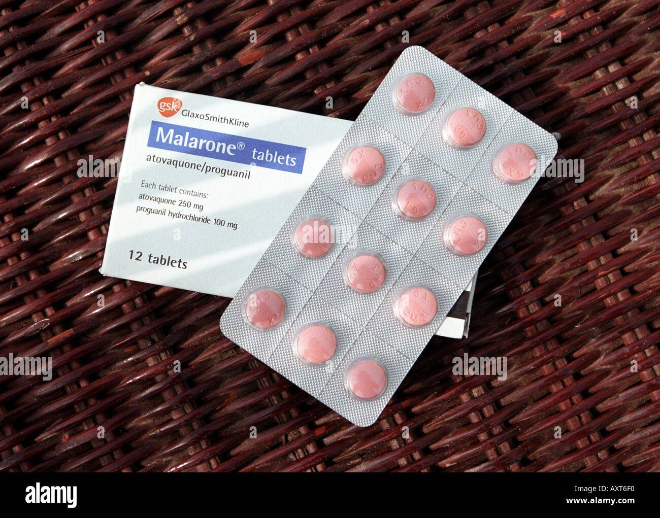 Anti-Malaria-Tabletten Stockfoto