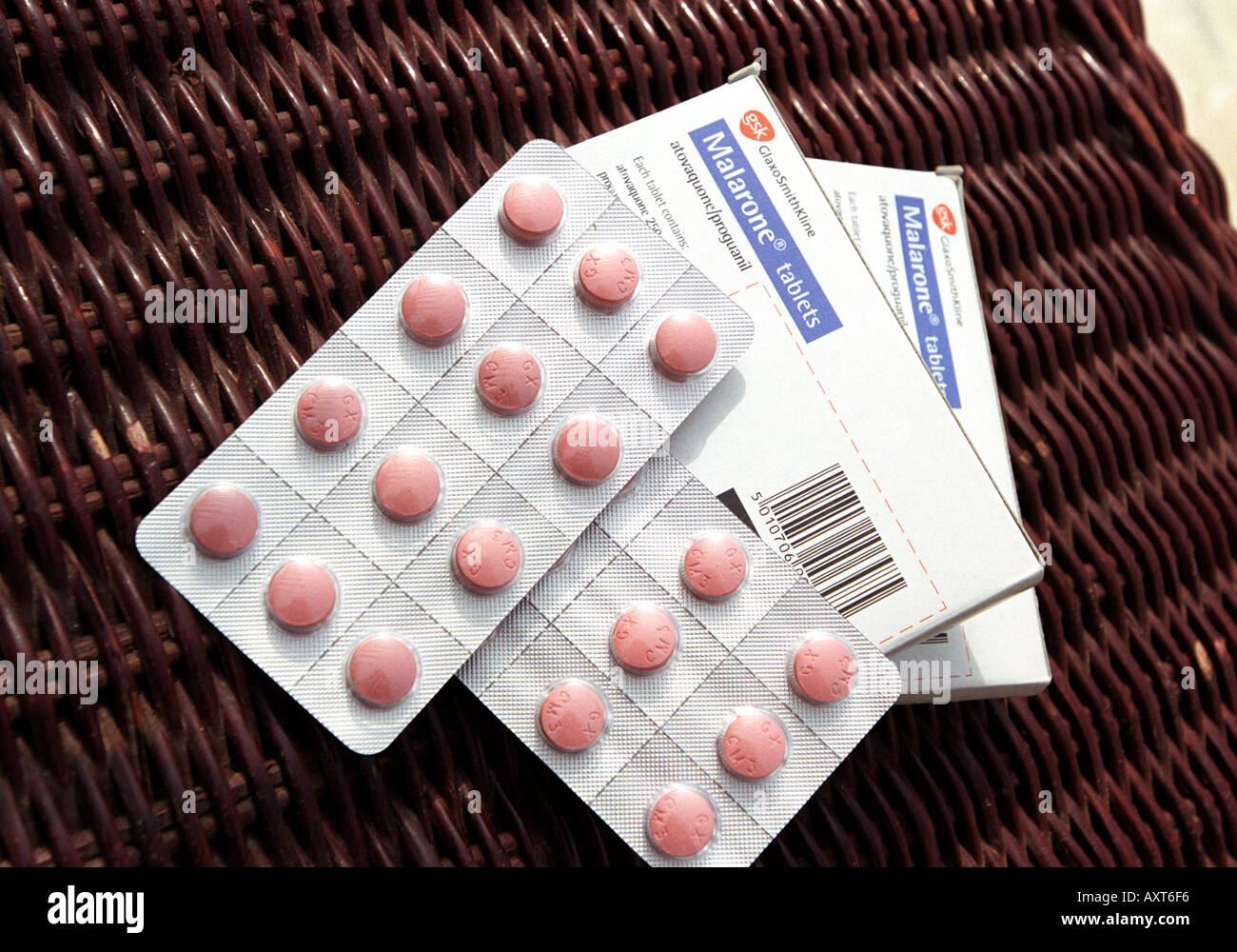 Anti-Malaria-Tabletten Stockfoto