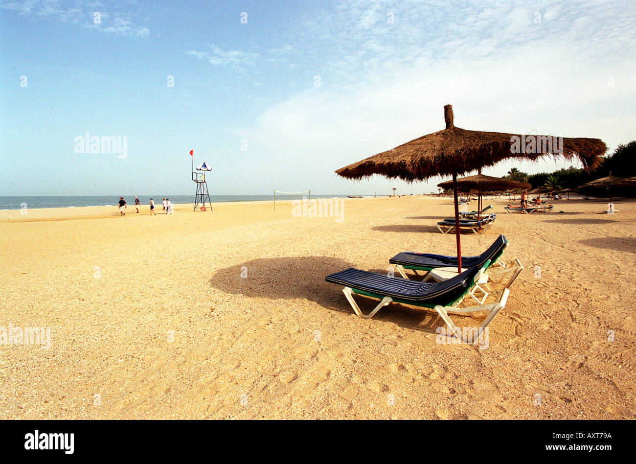 Strand-Szene in The Gambia Westafrika Stockfoto