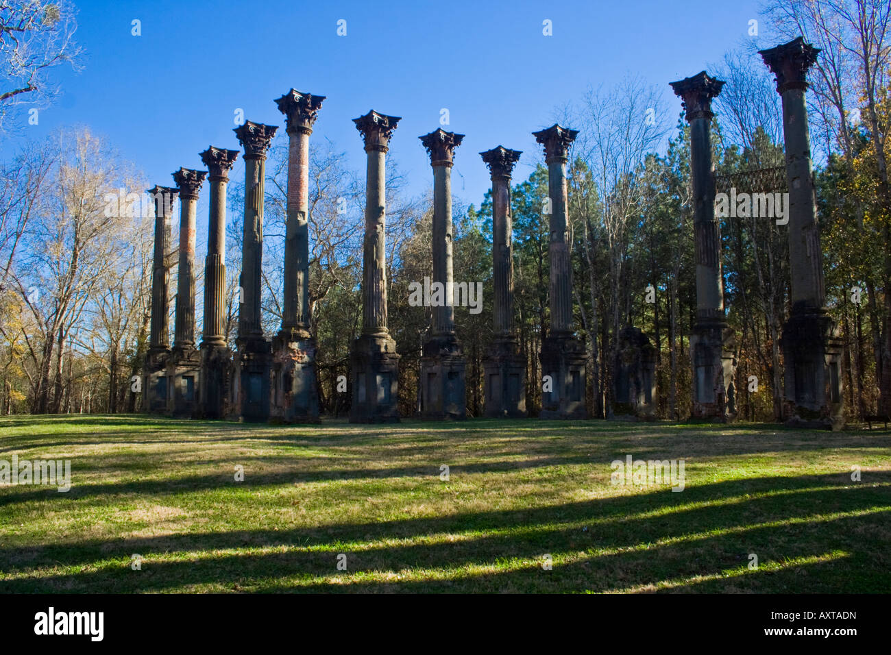 Windsor-Ruinen in Mississippi Stockfoto