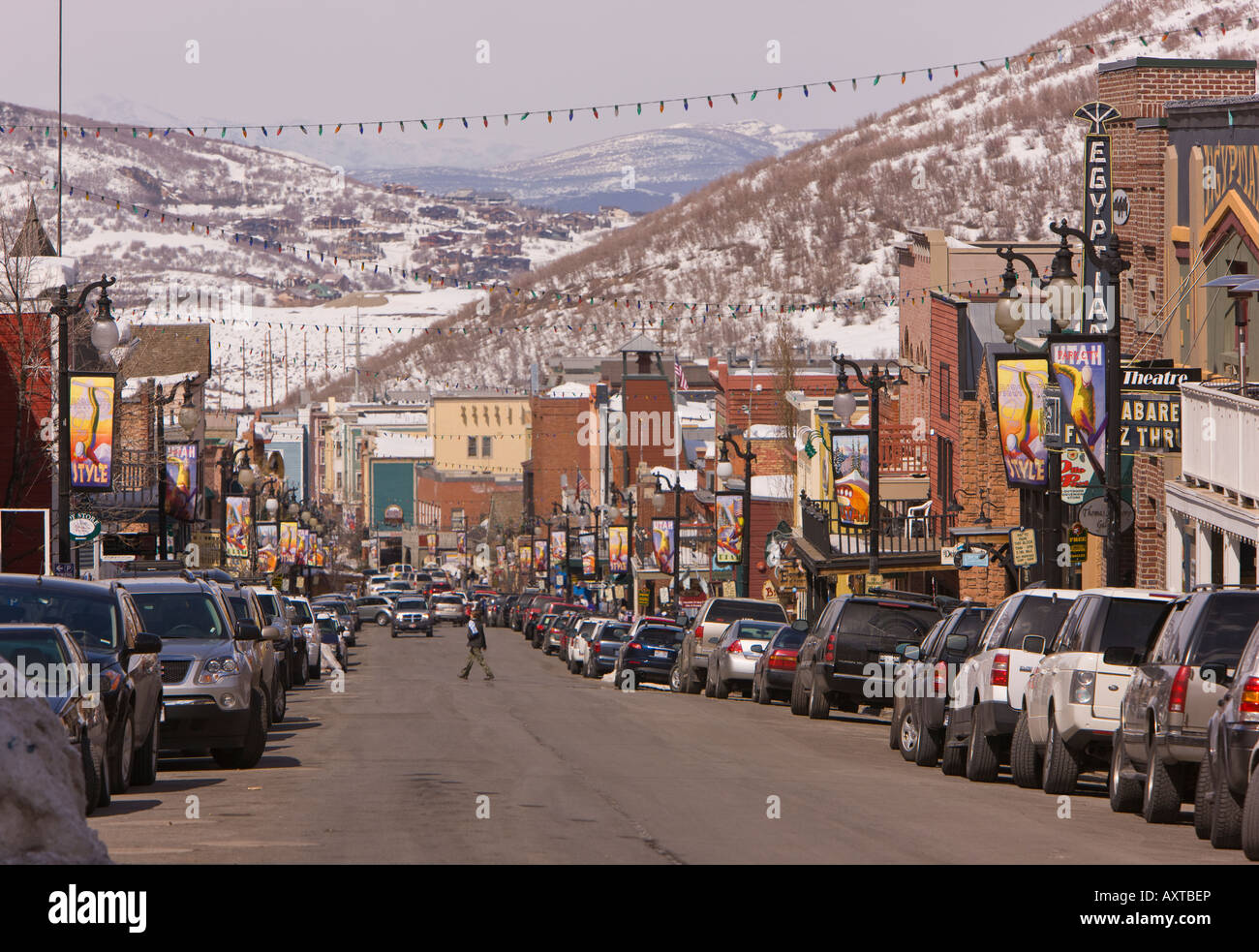 PARK CITY UTAH USA Main Street Park City eine historische Bergstadt Stockfoto