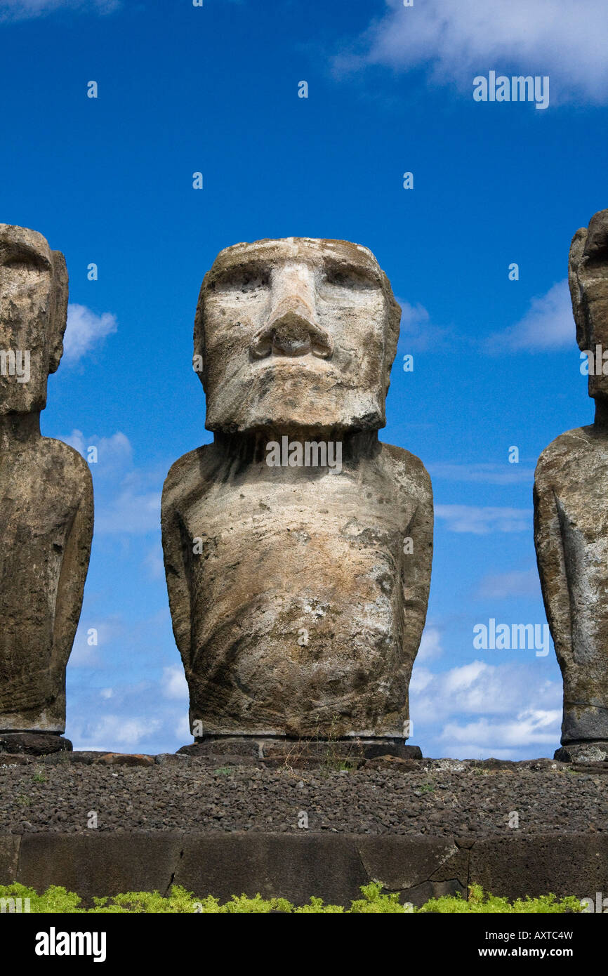 Detail der Ahu Tongariki Stockfoto