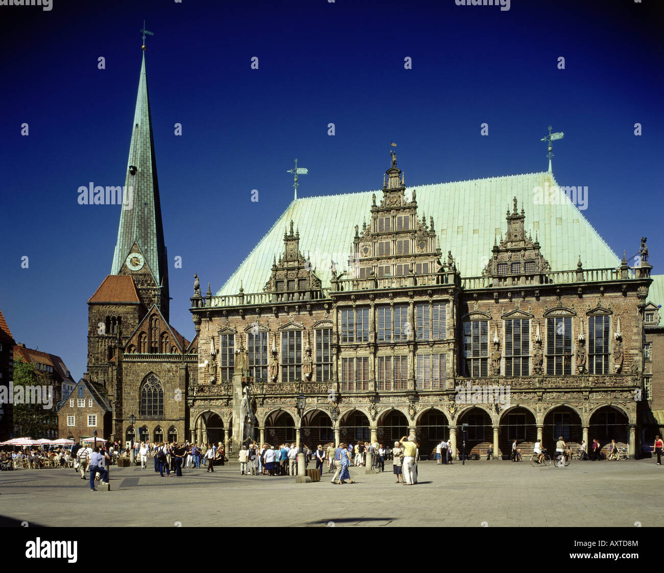 Geographie / Reisen, Deutschland, Bremen, Quadrate, Marktplatz mit Rathaus und Kirche, Freie Hansestadt Stockfoto