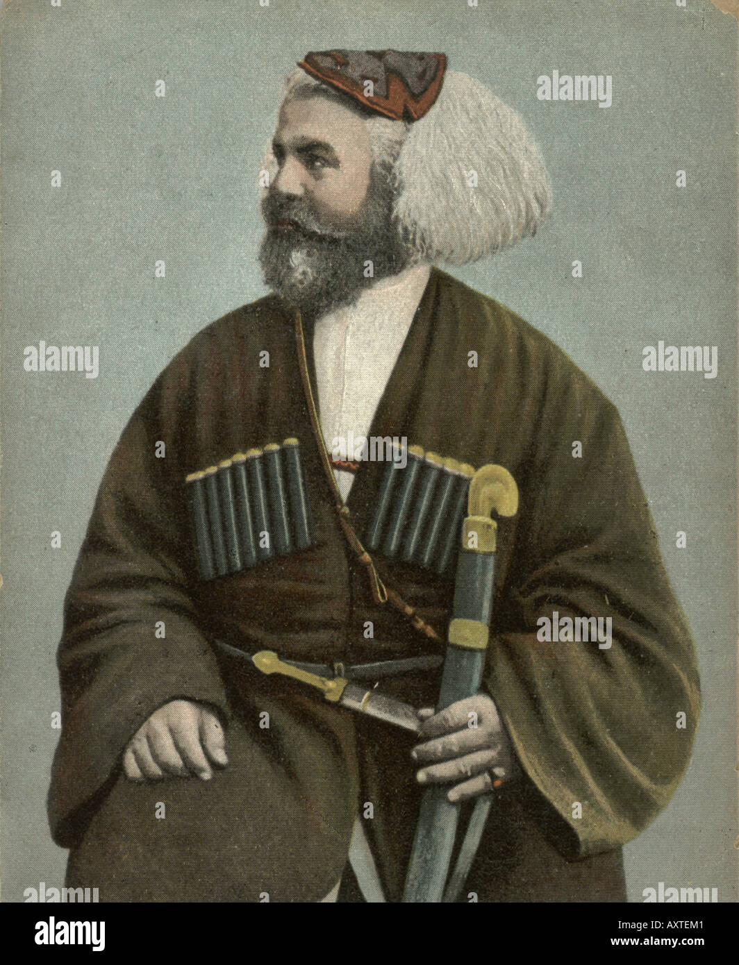 Russische Postkarte der Einwohner von Gurier circa 1905 Stockfoto