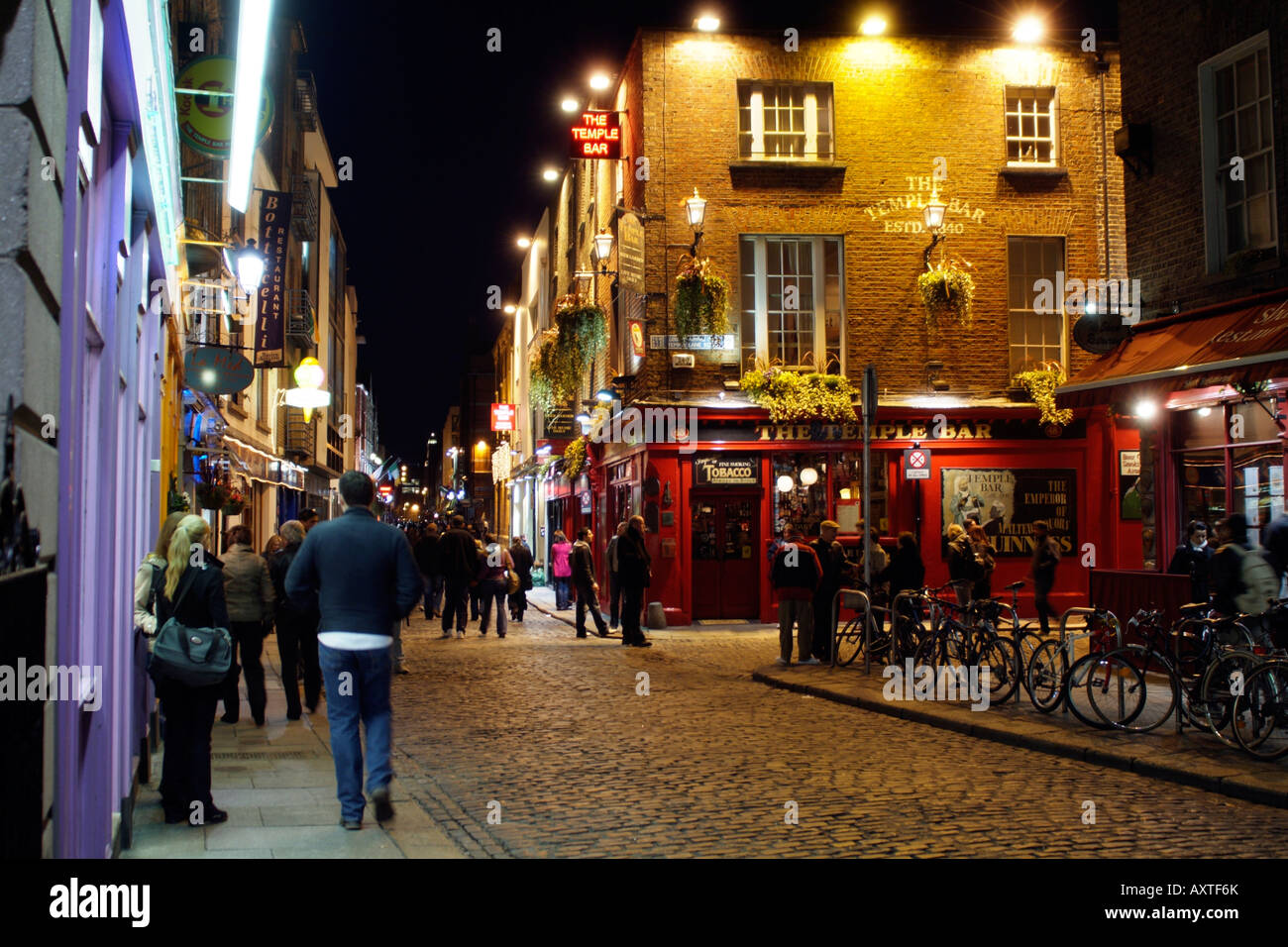 Temple Bar Irish Pub und Restaurant Touristenviertel in Dublin City Centre Irland Stockfoto