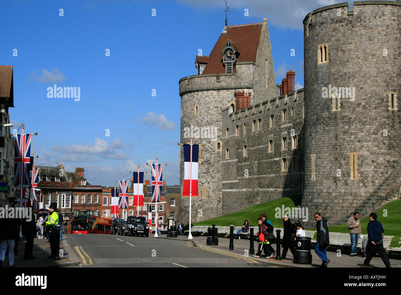 Windsor Castle Stadtzentrum Touristen Royal Borough of Windsor und Maidenhead, Berkshire, England, UK, GB Stockfoto