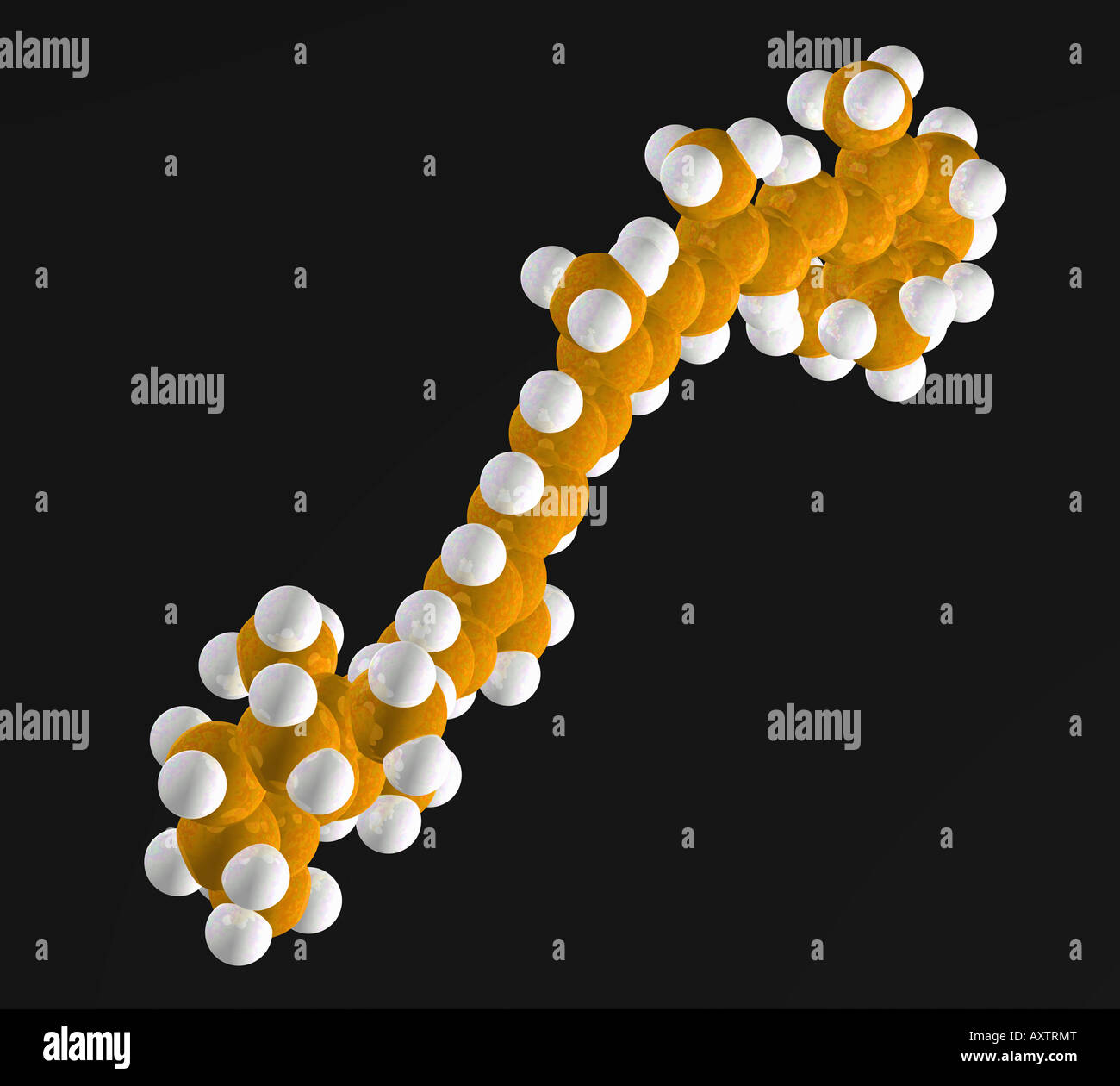computergenerierte dreidimensionale raumfüllende Modell von Beta-Carotin Stockfoto