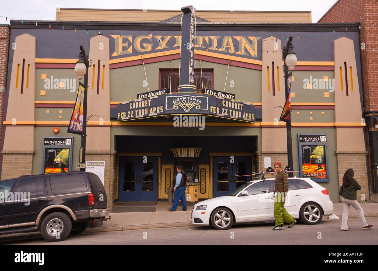 PARK CITY UTAH USA The ägyptischen Theater auf Main Street Austragungsort für das jährliche Sundance FIlm Festival jedes Jahr im Januar Stockfoto