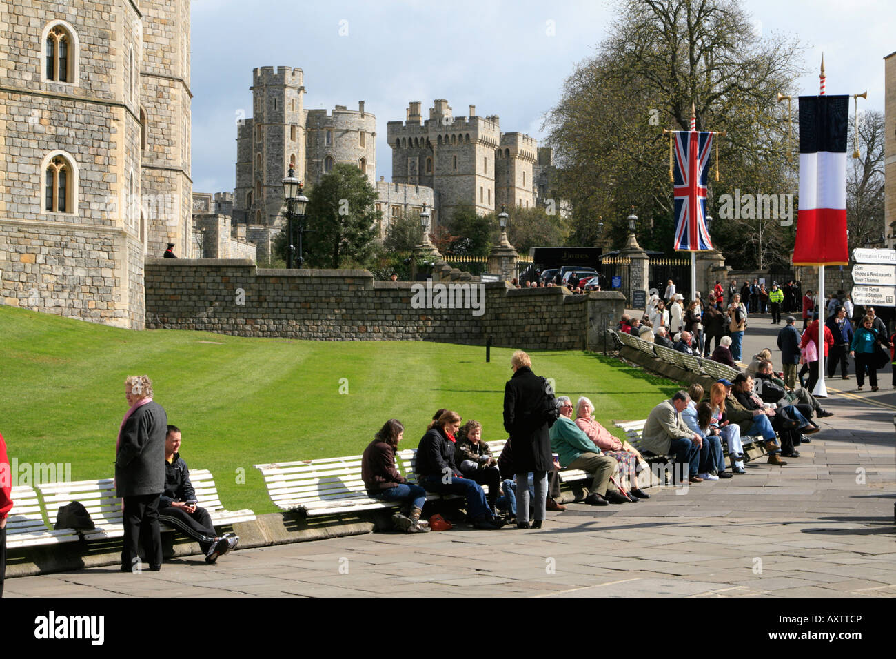 Windsor Castle Stadtzentrum Touristen Royal Borough of Windsor und Maidenhead, Berkshire, England, UK, GB Stockfoto