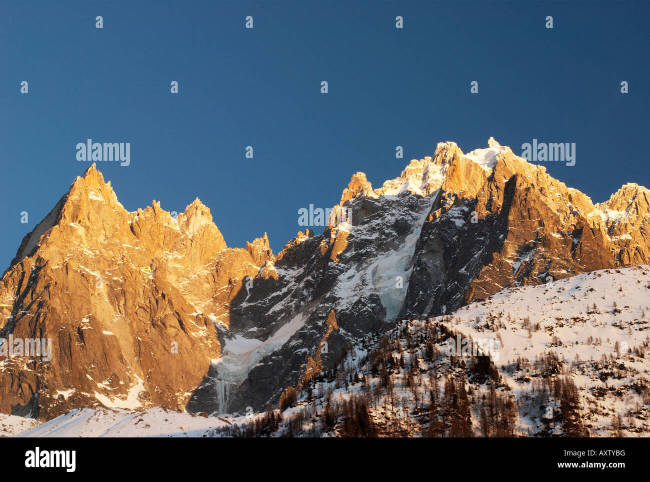 Aiguilles von Chamonix Stockfoto