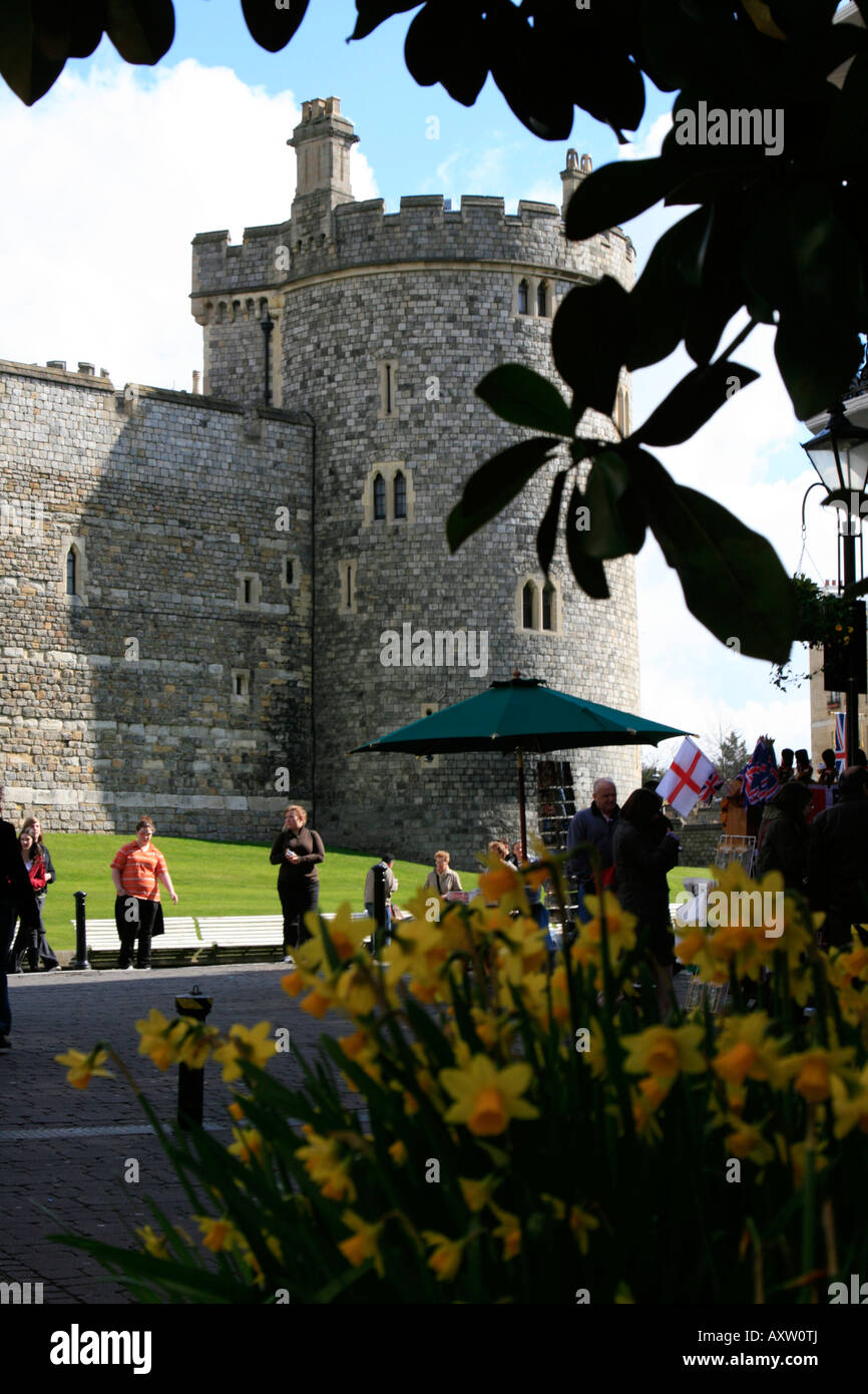 Windsor Castle Stadtzentrum Touristen Royal Borough of Windsor und Maidenhead, Berkshire, England, UK, GB Stockfoto