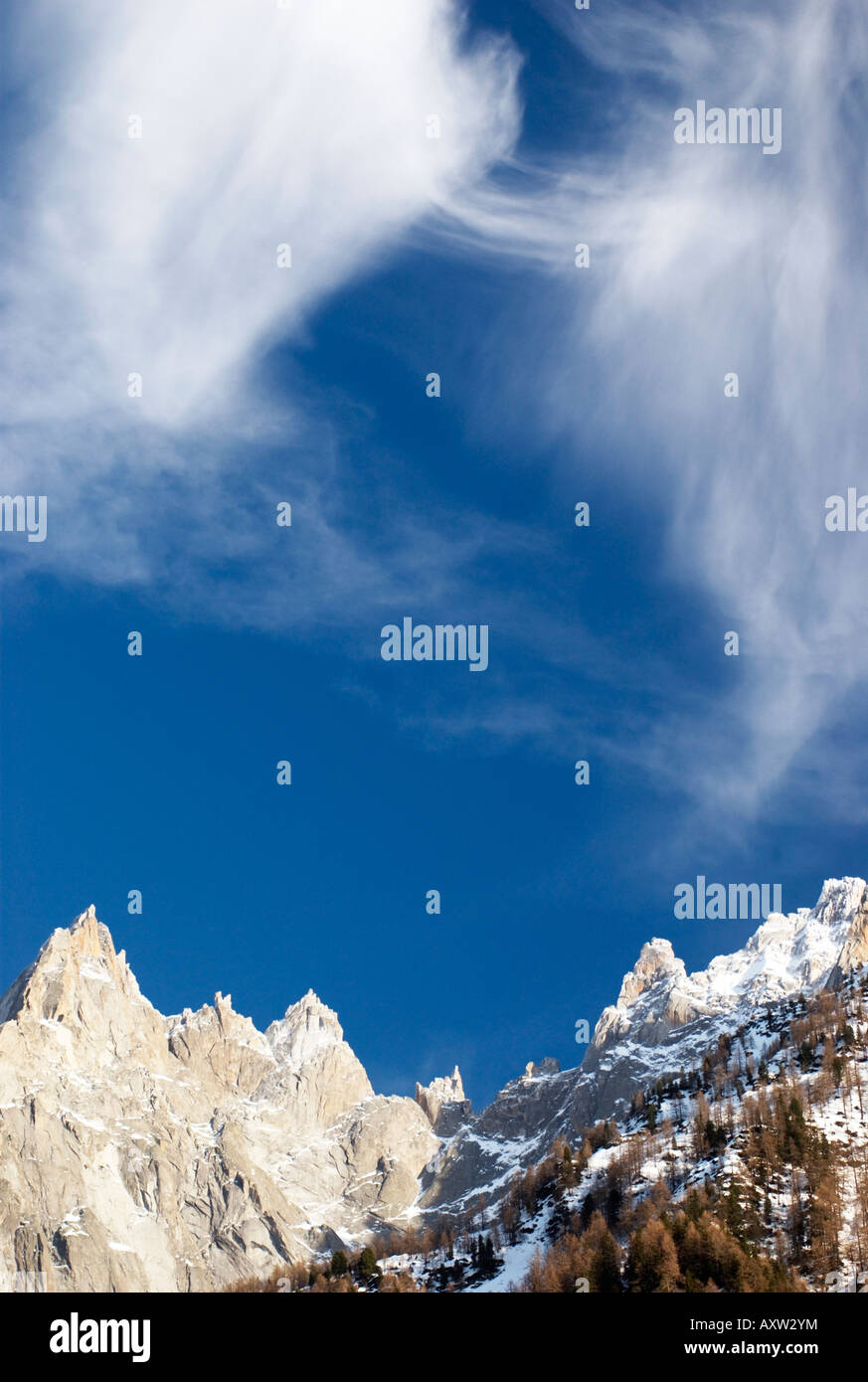 Aiguilles von Chamonix Stockfoto