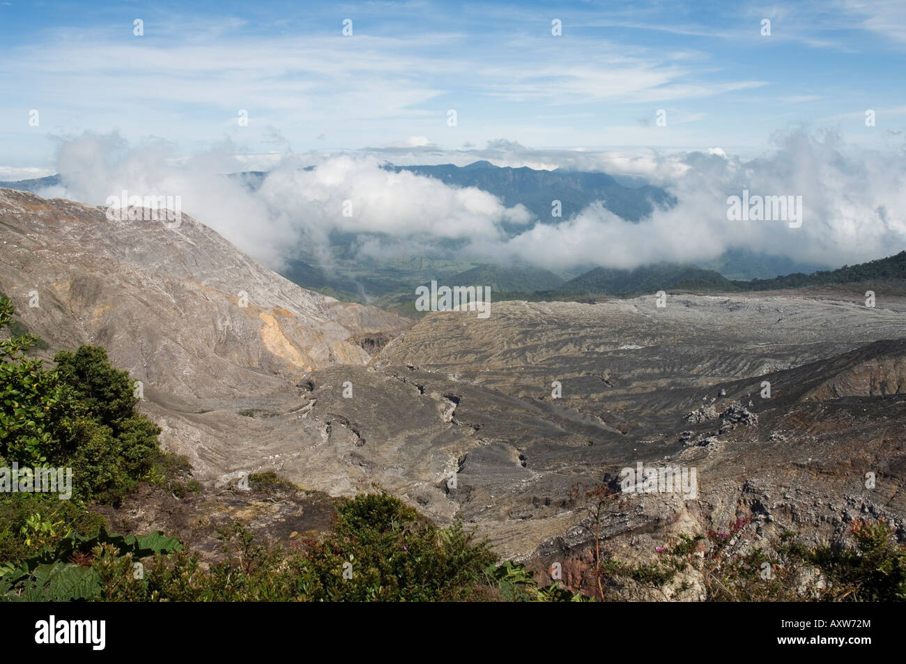 Poas Vulkan Poas Nationalpark, Costa Rica Stockfoto