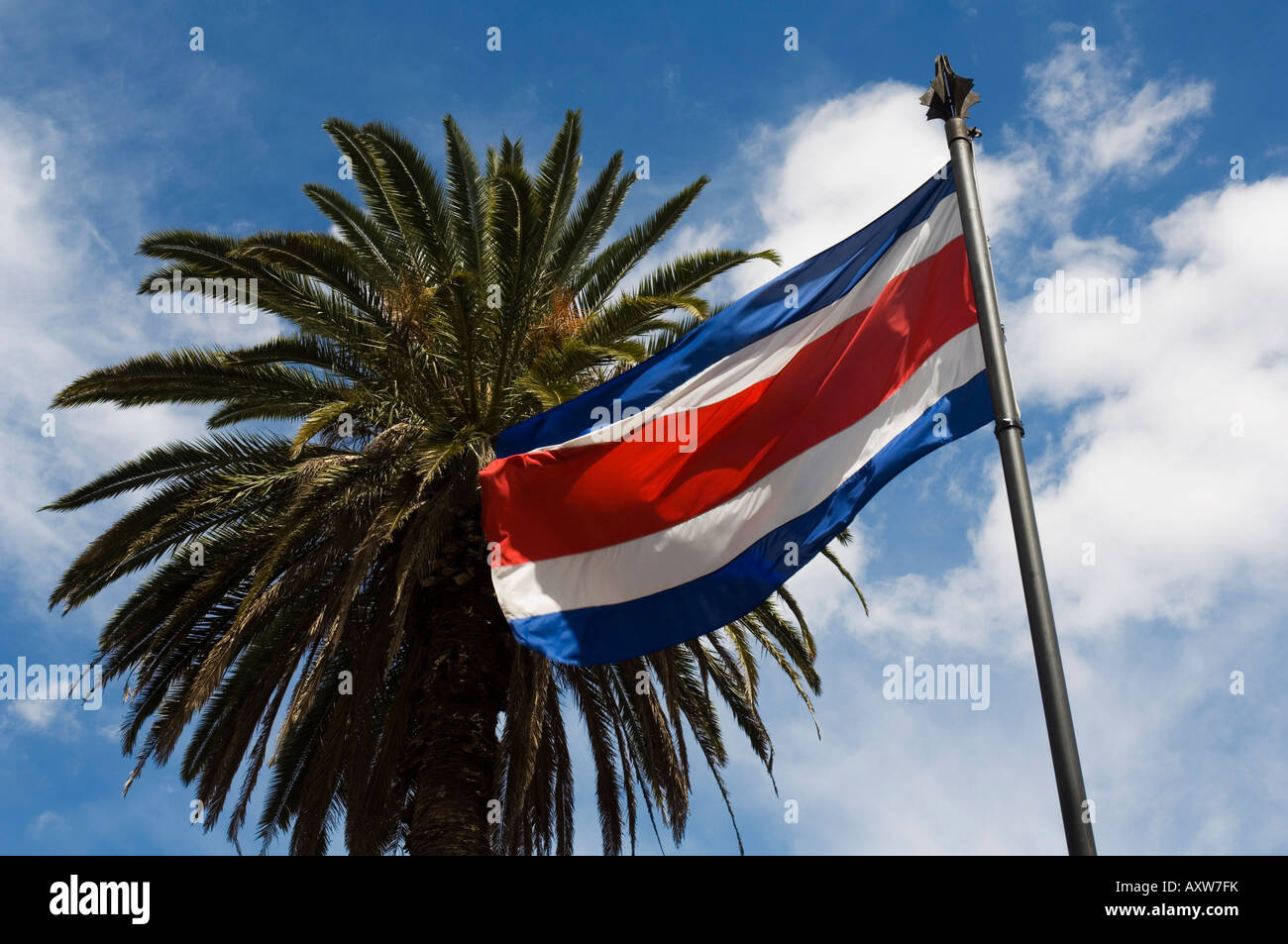 Costa Rica Flagge, San Jose, Costa Rica Stockfoto