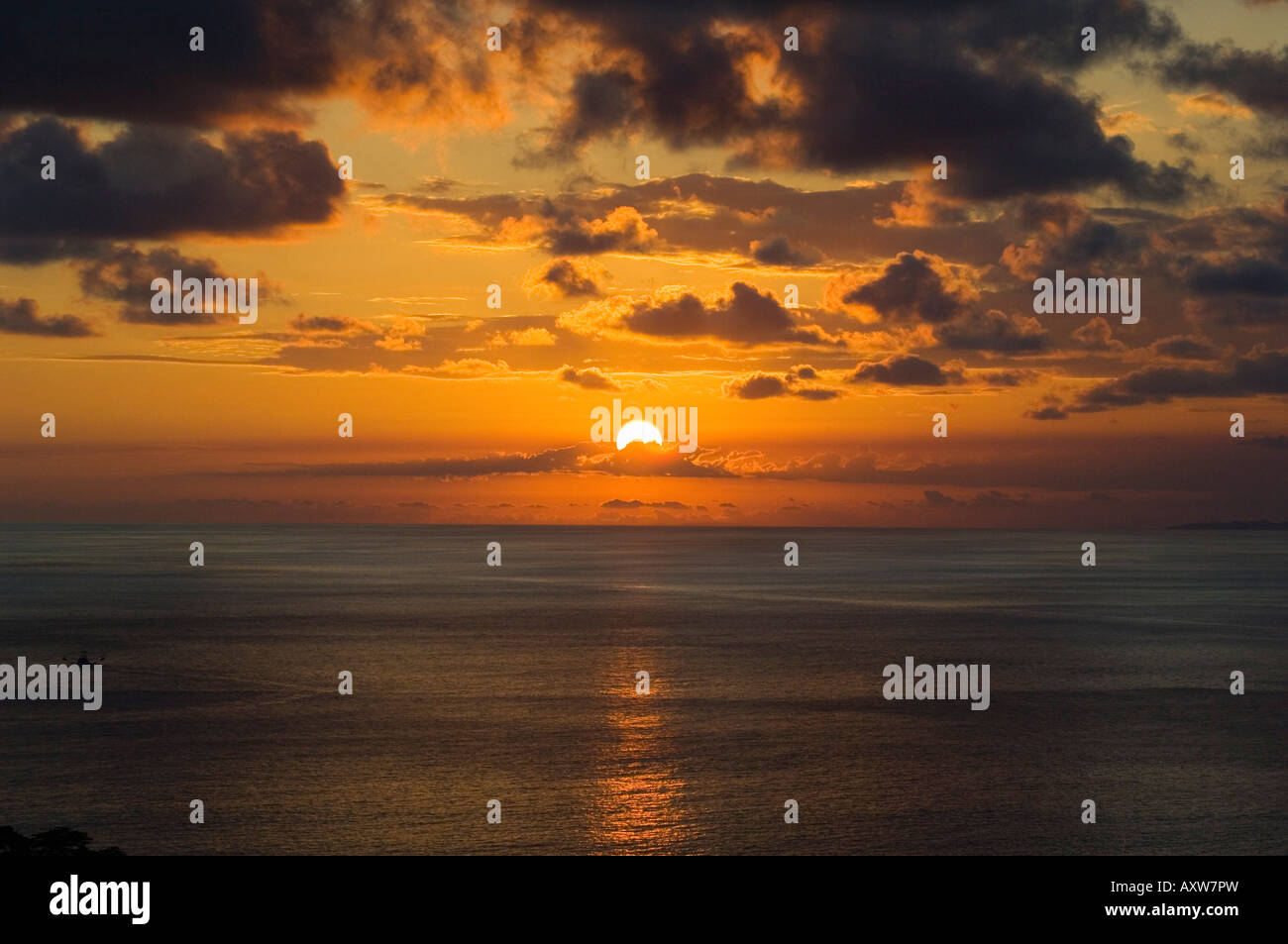 Sonnenuntergang in Manuel Antonio Area, Pacific Coast, Costa Rica Stockfoto