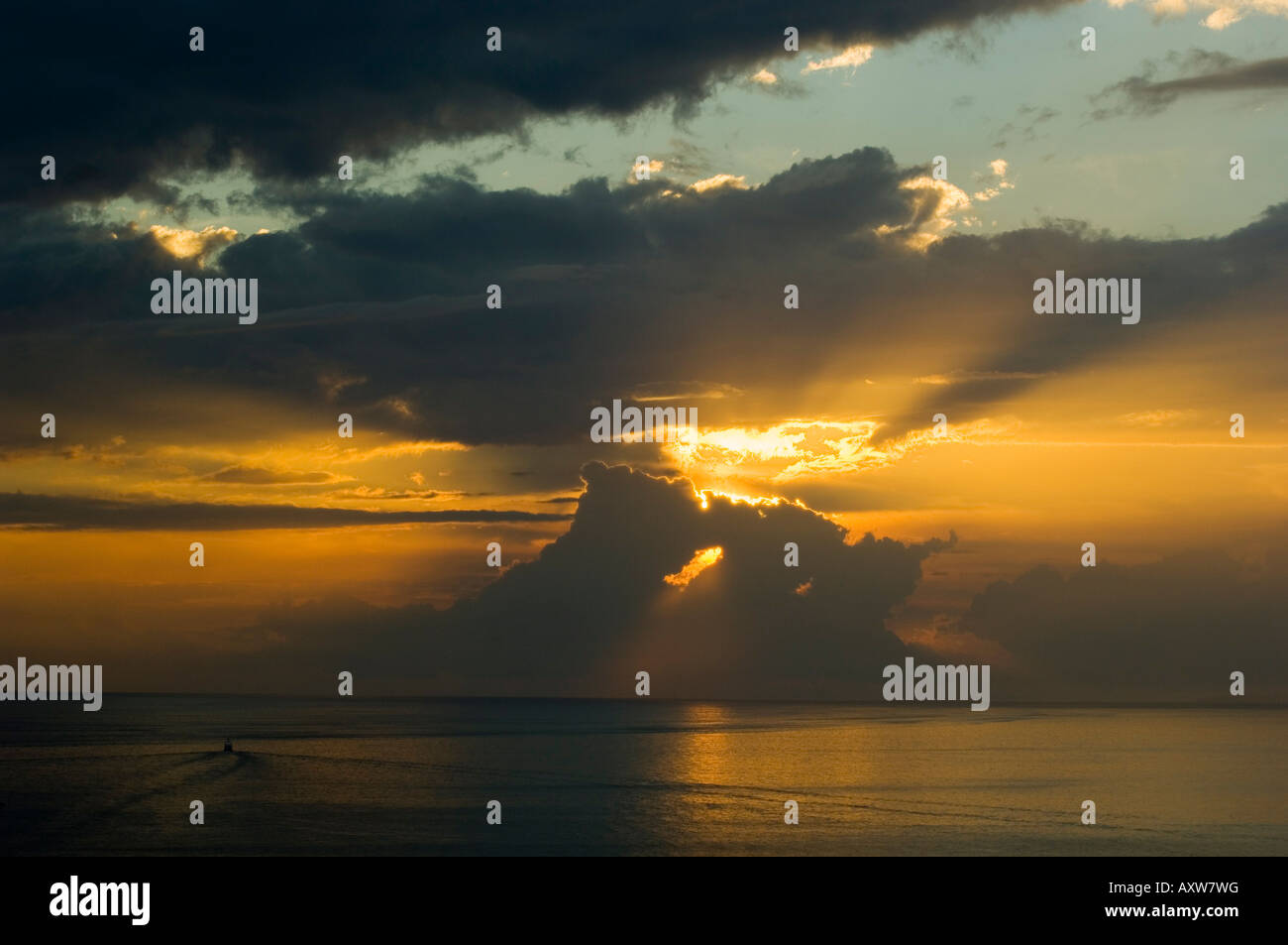 Sonnenuntergang in Manuel Antonio Area, Pacific Coast, Costa Rica Stockfoto