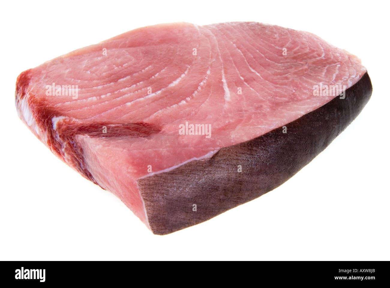 sehr frische rohe Schwert, Fisch, Schwertfisch Xiphias Gladius Filet Steak Schnitzel Ausschnitt Stockfoto