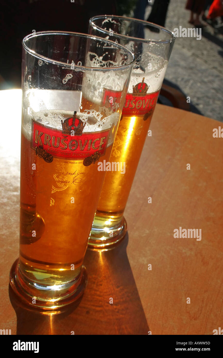 Tschechisches Bier in Prag, Tschechische Republik Stockfoto