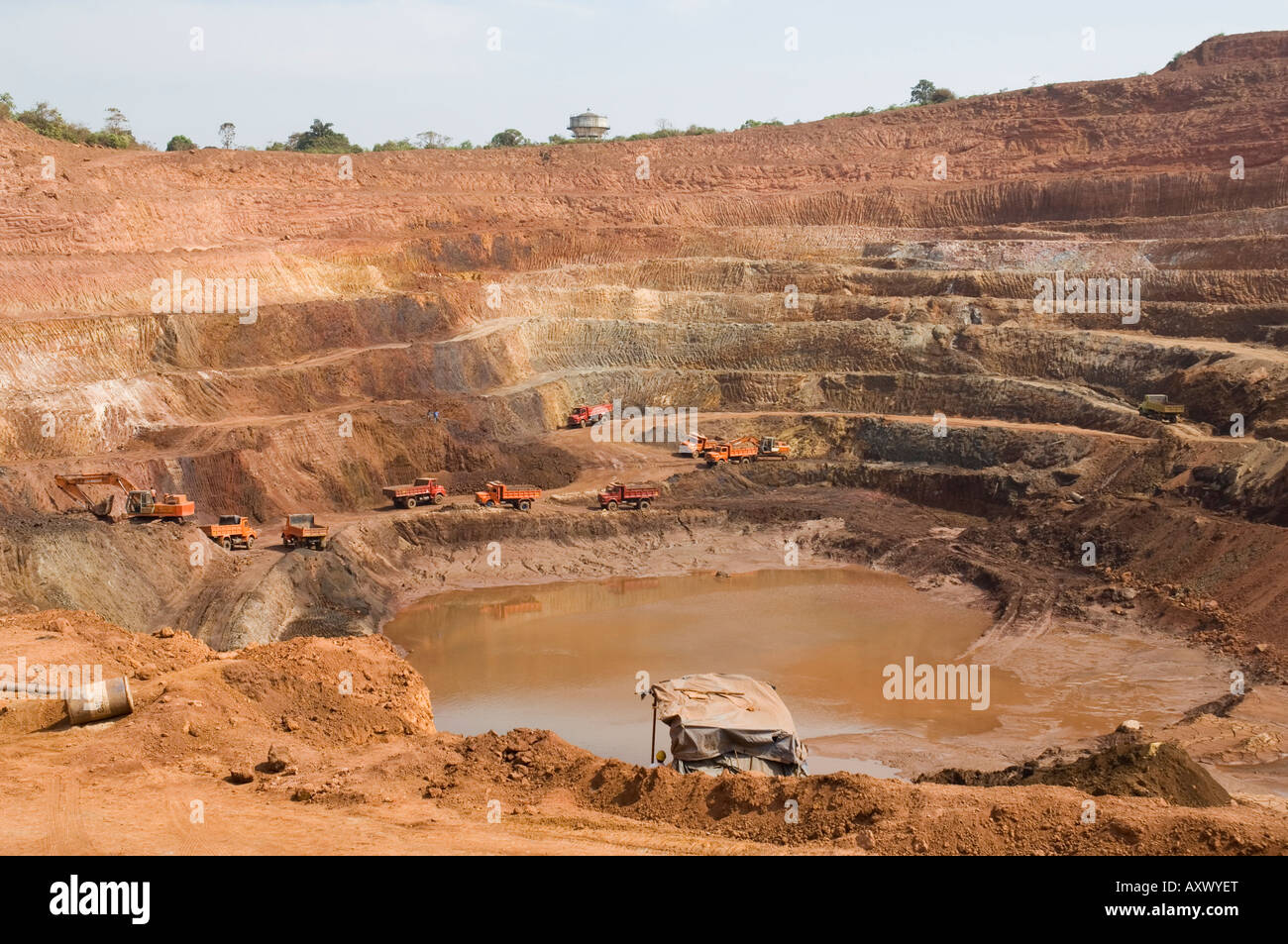 Offenen Gusseisen Mine, Maharashtra, Indien Stockfoto