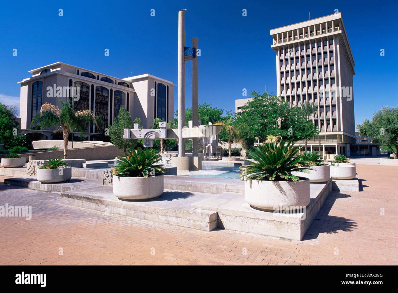 Dekorative Brunnen in El Presidio Park, Tucson, Arizona, Vereinigte Staaten von Amerika (U.S.A.), Nordamerika Stockfoto
