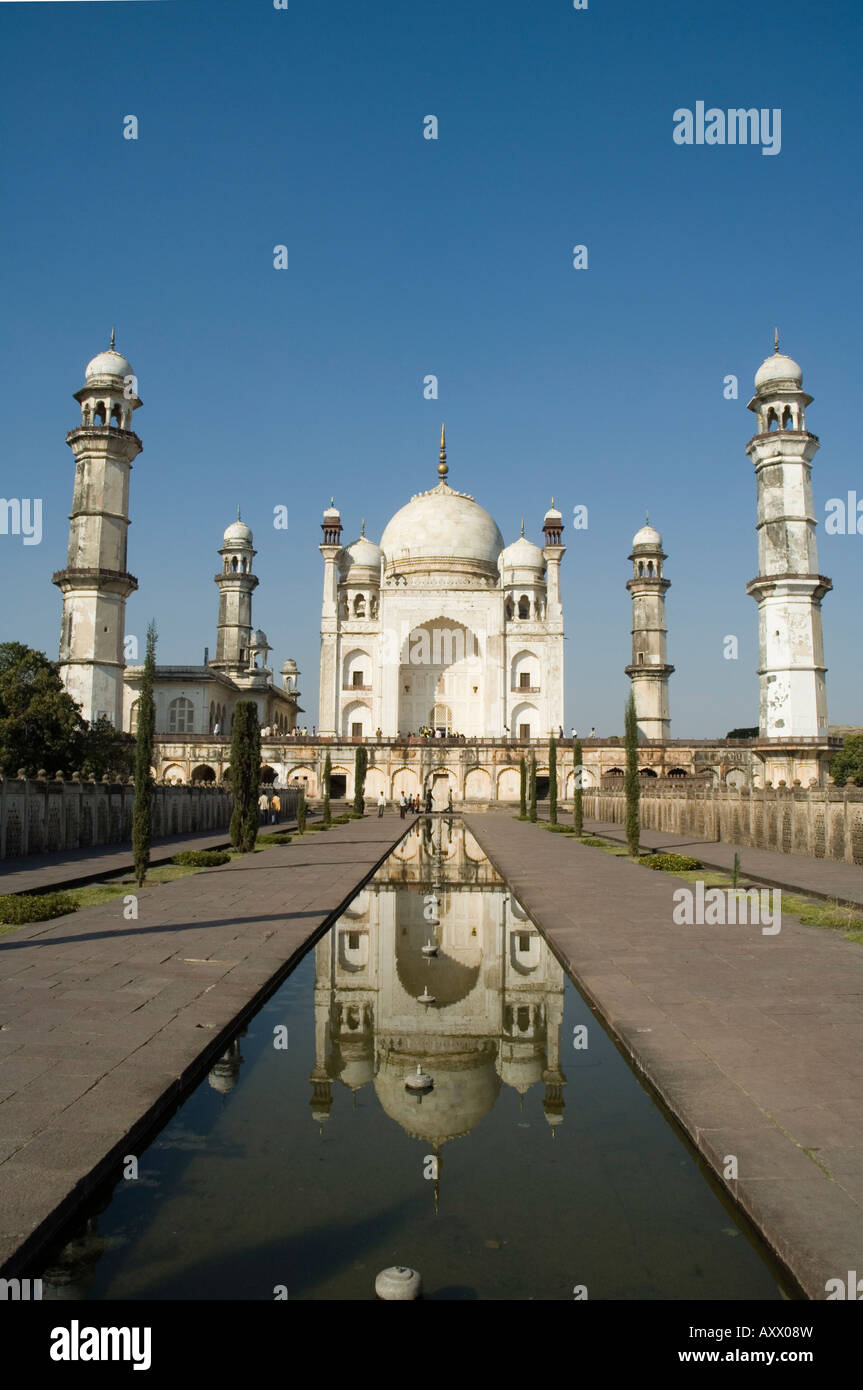 Die Bibi-ka Maqbara, Begum Rabia Durrani, der Königin der Mughal Kaiser Aurangzeb. Aurangubad, Maharashtra, Indien Stockfoto