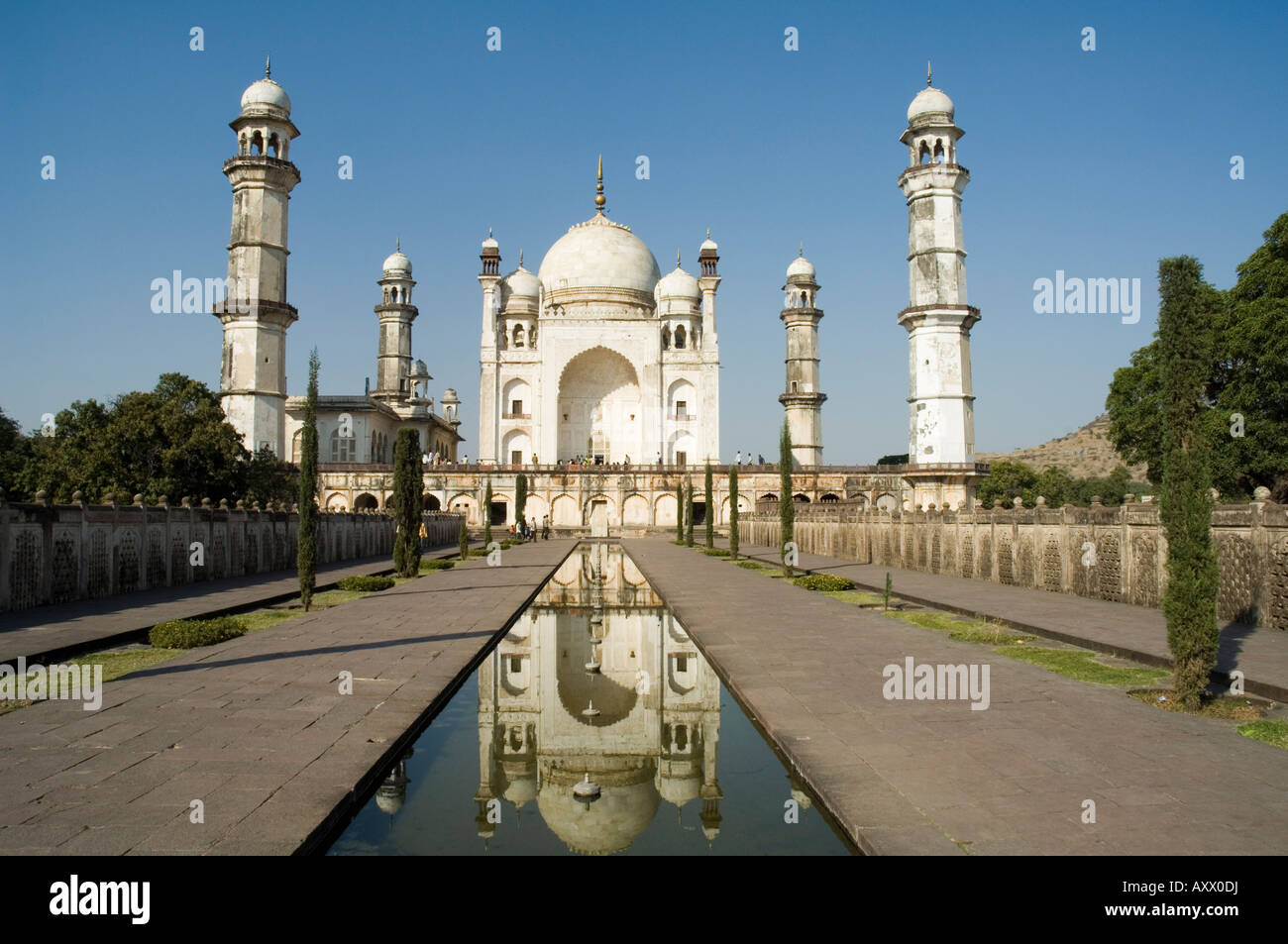 Die Bibi-ka Maqbara, Begum Rabia Durrani, der Königin der Mughal Kaiser Aurangzeb. Aurangubad, Maharashtra, Indien Stockfoto