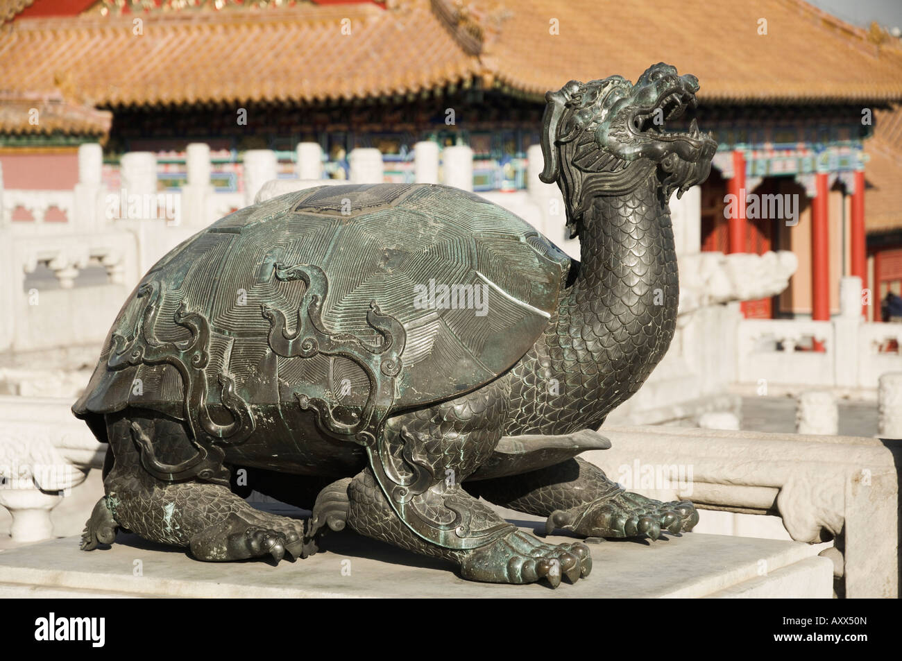 Skulptur, Verbotene Stadt (Palast), Beijing, China, Asien Stockfoto