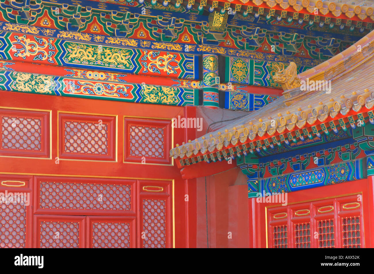 Architekturdetail, Verbotene Stadt (Palast), Beijing, China, Asien Stockfoto