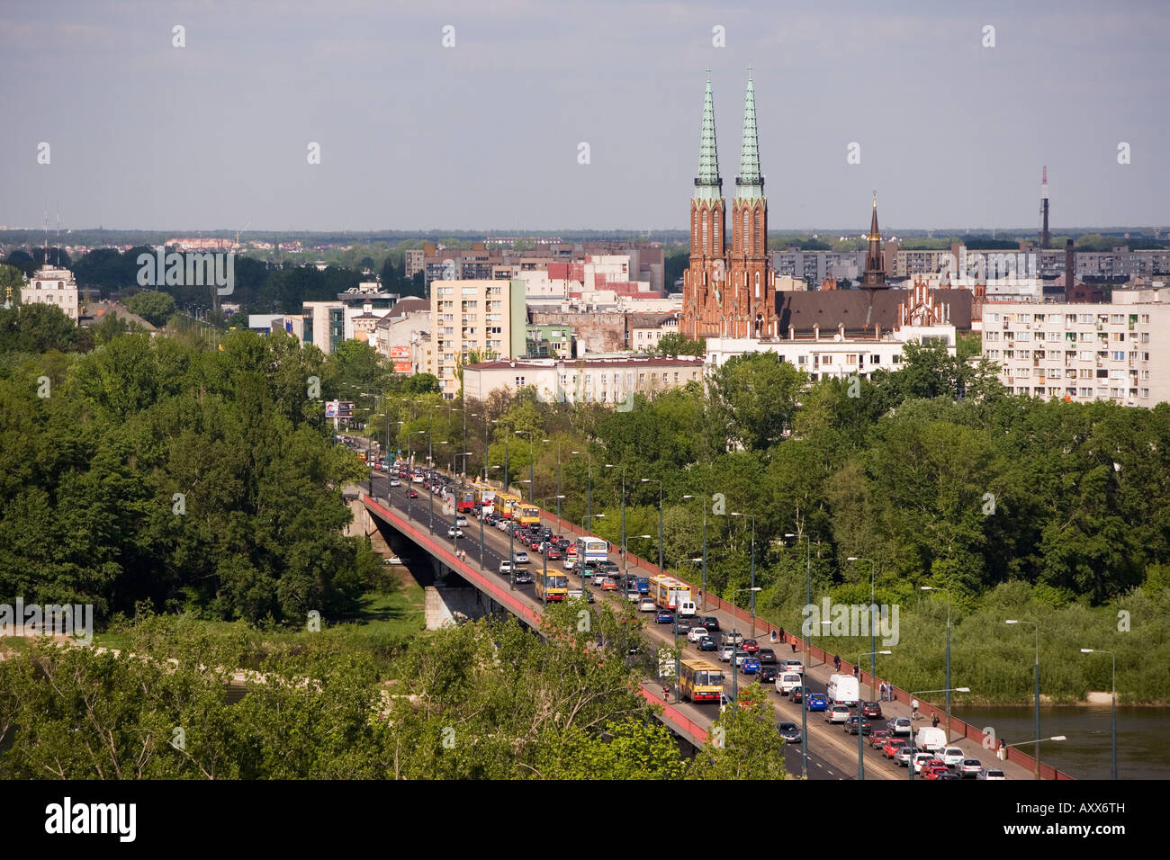 Brücke über die Weichsel, Bascilica Floriana (St. Florian Kathedrale), Warschau, Polen, Europa Stockfoto