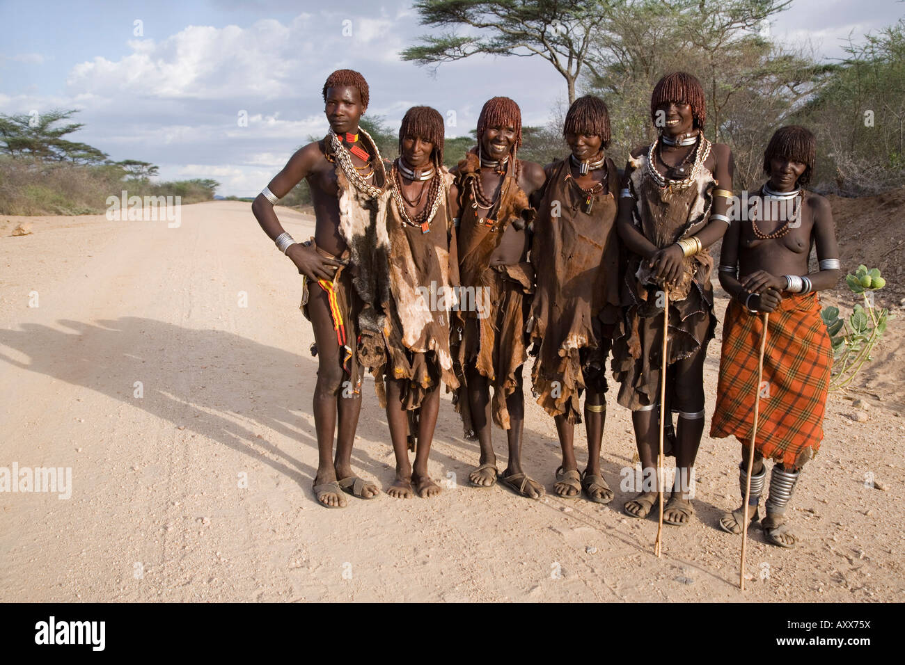 Hamer Stamm, unteren Omo-Tal, Äthiopien, Äthiopien, Südafrika Stockfoto