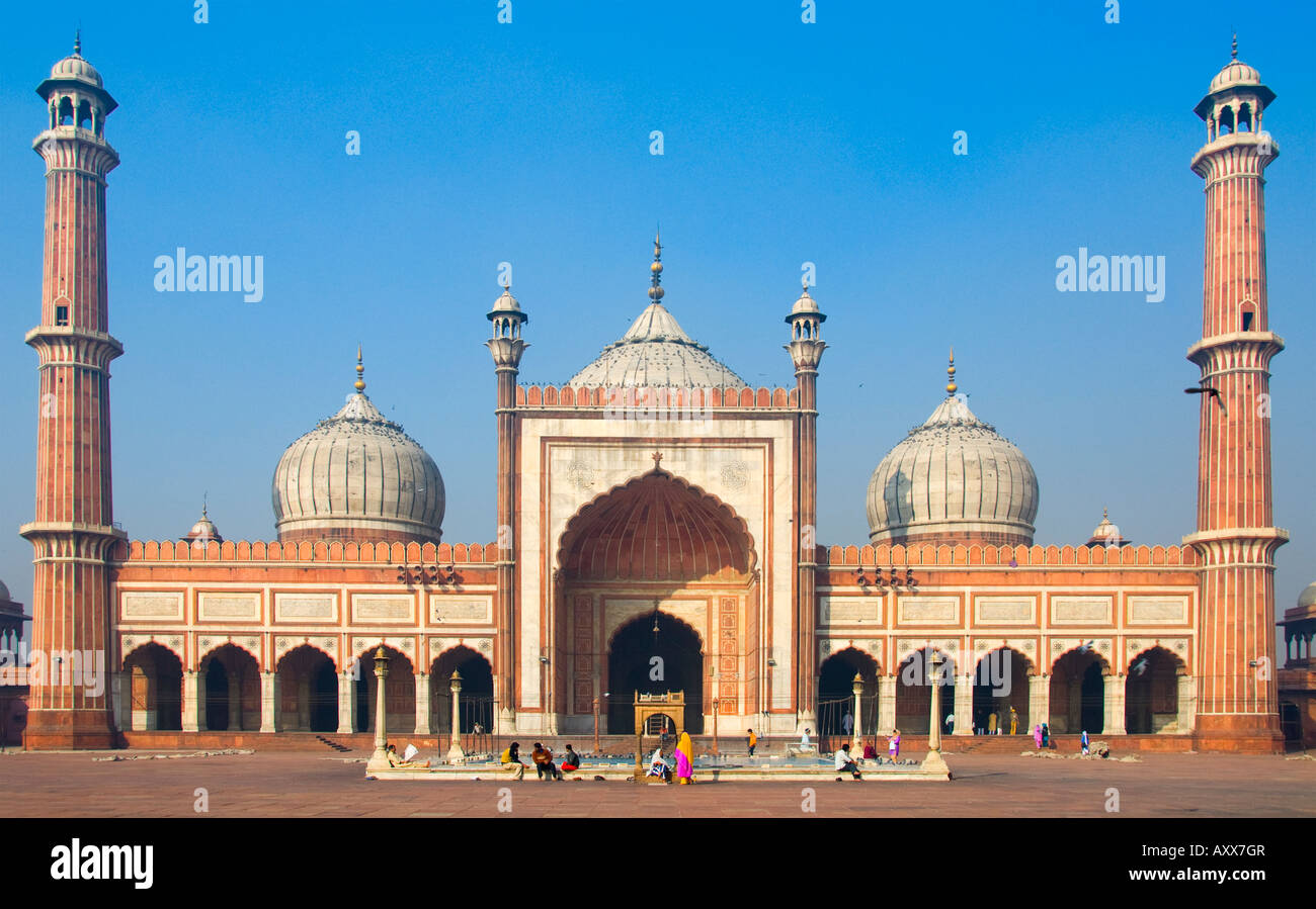 Die Jama Masjid Moschee in Delhi in Indien Stockfoto