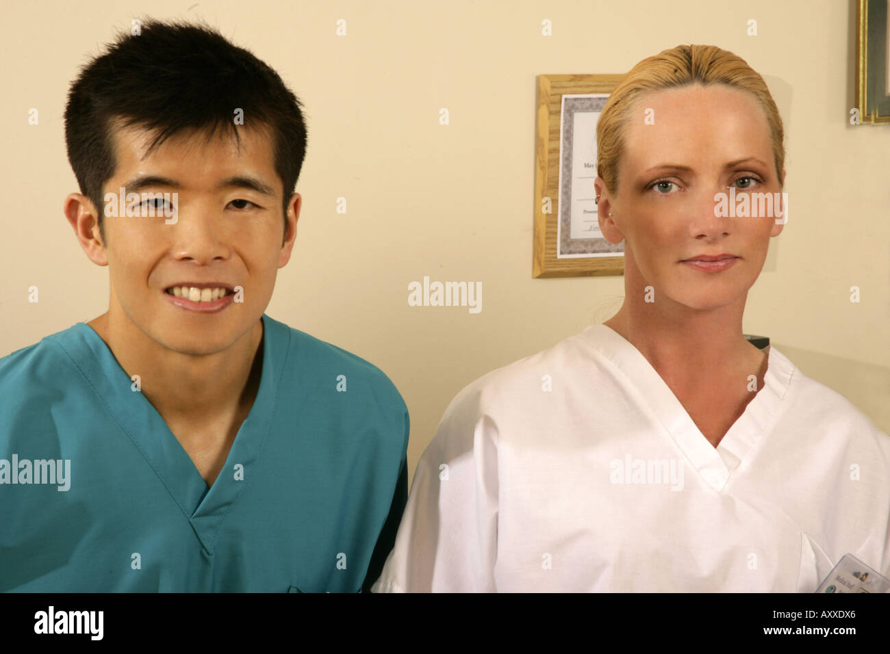 Medical technicians in medical clinic of office. Stockfoto