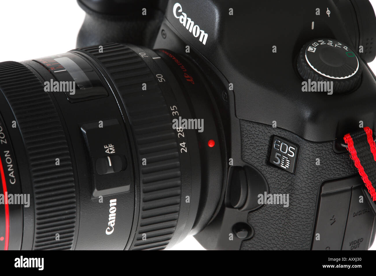 Canon 5D Digitalkamera und 24-70mm f2.8L USM Objektiv Stockfoto