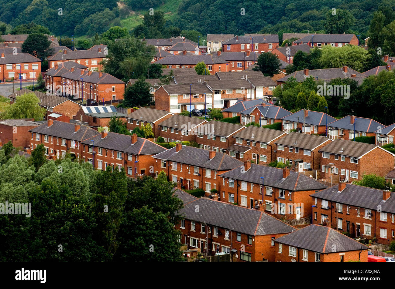 Luftaufnahme von Häusern in größere Manchester UK Stockfoto
